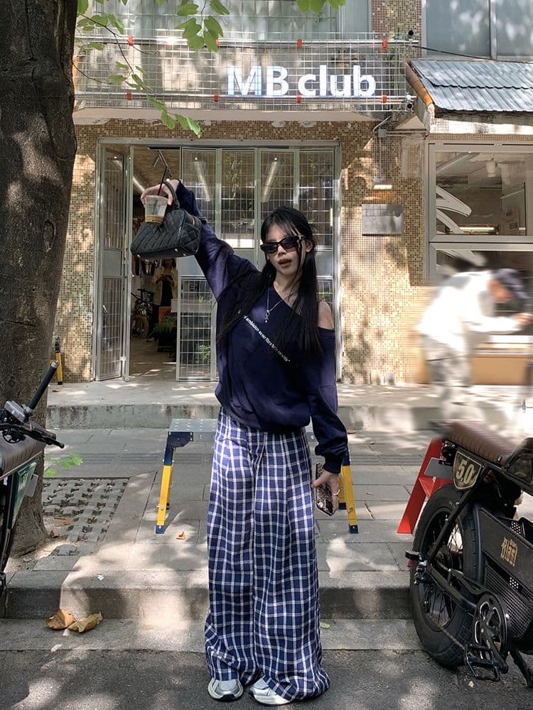 있음 선적 원본 대외 무역 한국 스타일 물고기 규모 오프숄더 긴팔 후드티 여성 이른 가을 프린트 루즈핏 맨위 상세 이미지 9
