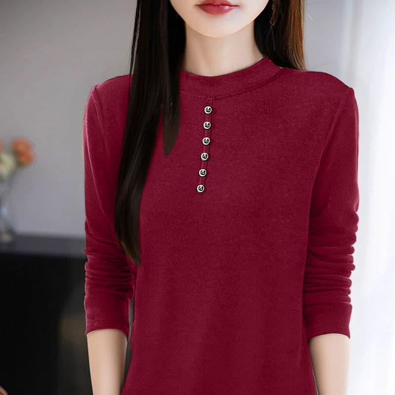 m-4xl 양면 De 플러시 반하이넥 기본 셔츠 여성 가을 겨울 인사이드 가져 가라. 긴팔 새로운 털이 있고 두꺼운 외국 가스 맨위 상세 이미지 16