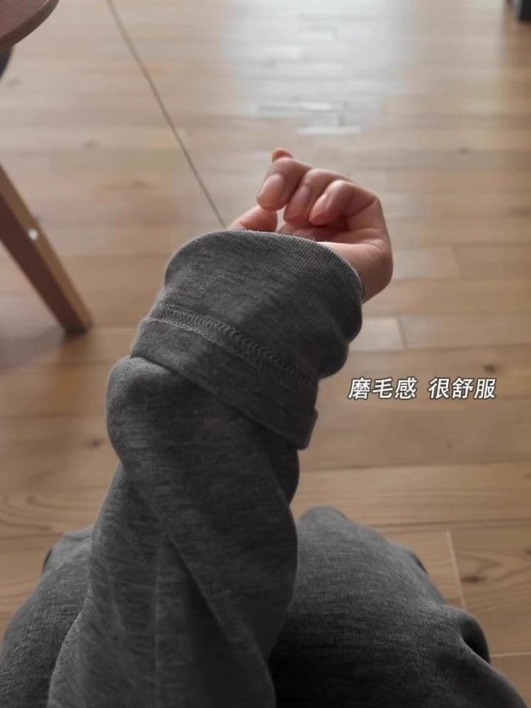 한 부서 De 플러시 라운드 넥 기본 셔츠 여성 가을 디자인 센스 긍정적 인 어깨 긴팔 허리 수축 슬림해 보이는 보온 인사이드 잡아라. 의류 상세 이미지 13