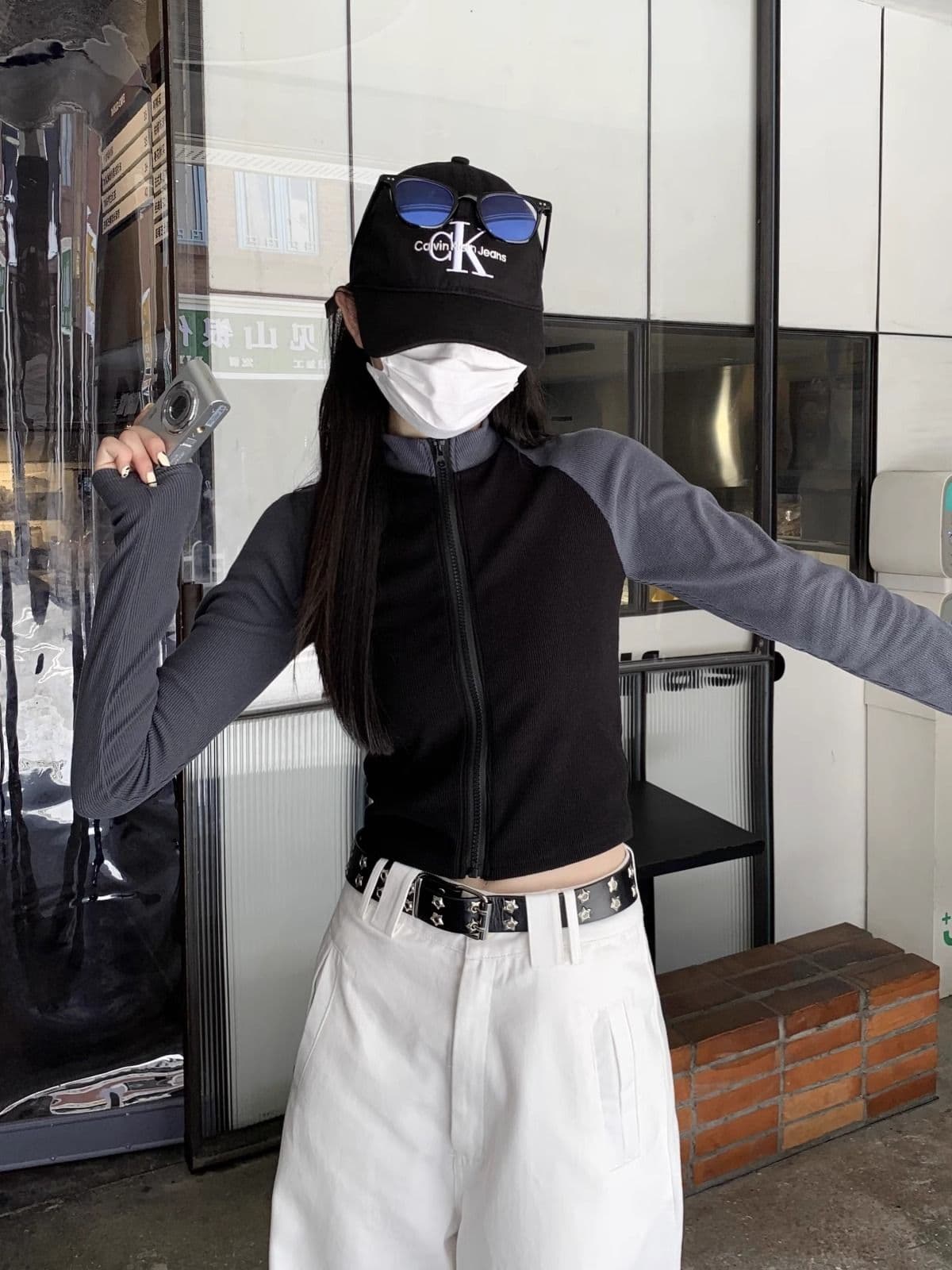 40 1 1 리브 면 달콤한 차가운 핫걸 배색 패치워크 스탠드 칼라 긴팔 티셔츠 여성 가을 몸매 가꾸기 슬림해 보이는 맨위 여성 상세 이미지 26