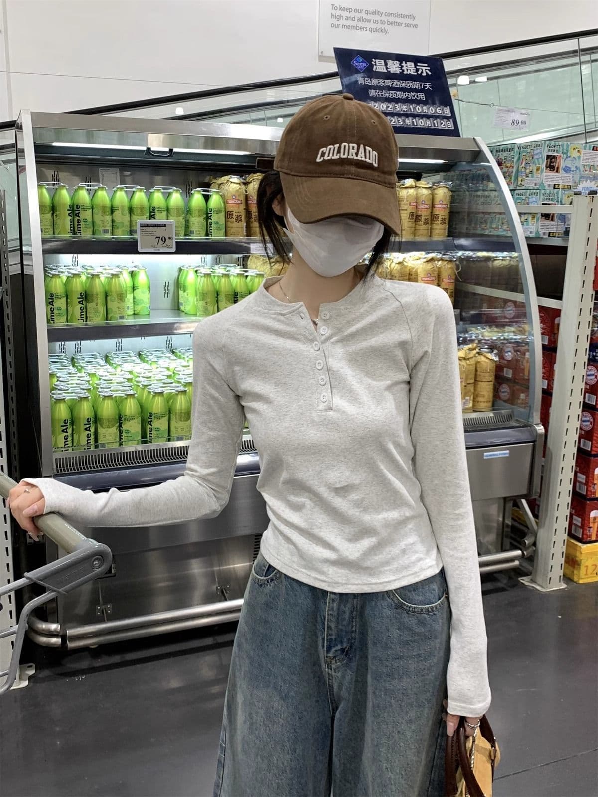 40 1 1 리브 면 가을 새로운 몸매 가꾸기 슬림해 보이는 디자인 센스 긴팔 티셔츠 인사이드 가져 가라. 기본 셔츠 맨위 상세 이미지 8