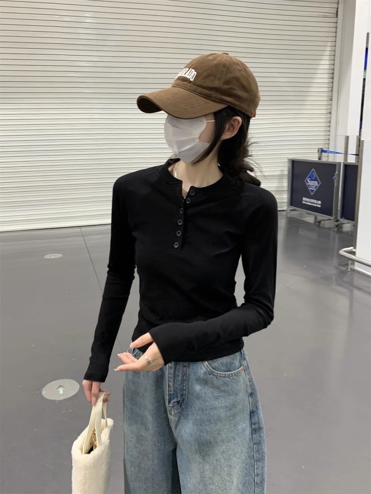 40 1 1 리브 면 가을 새로운 몸매 가꾸기 슬림해 보이는 디자인 센스 긴팔 티셔츠 인사이드 가져 가라. 기본 셔츠 맨위 상세 이미지 22