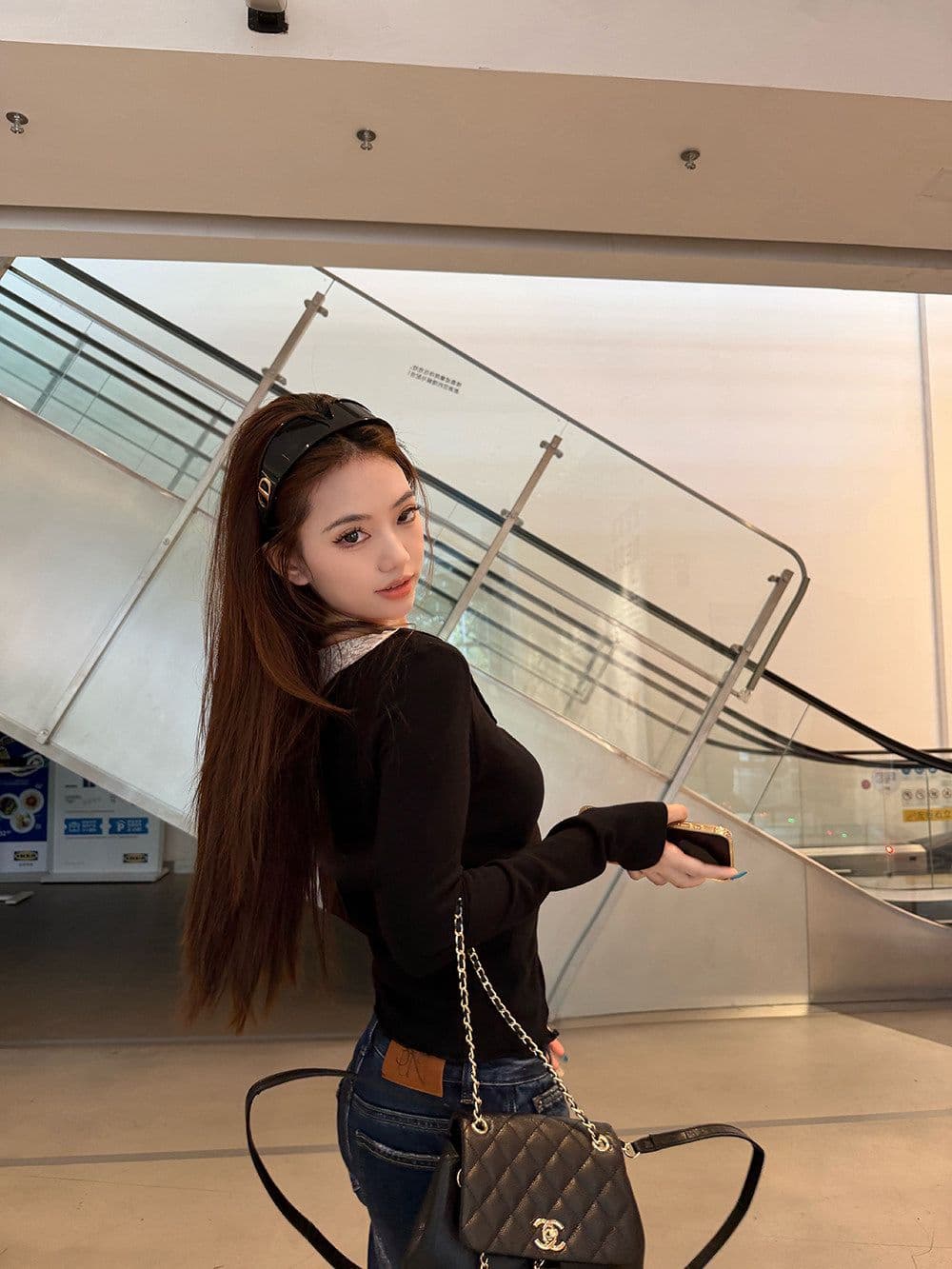 사람들 면 디자인 센스 레이스 조각 페이크 레이어드 긴팔 티셔츠 여성 가을 몸매 가꾸기 슬림해 보이는 기본 셔츠 맨위 상세 이미지 9