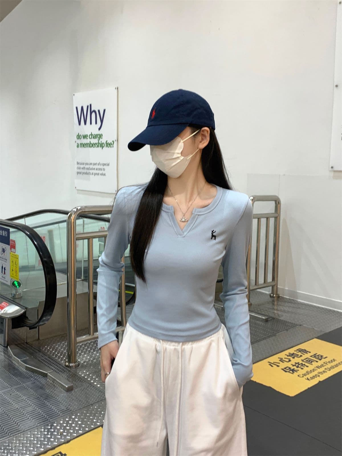 있음 선적 원본 대외 무역 한국 스타일 새로운 레트로 자수 반 개방 칼라 긴팔 티셔츠 여성 의류 가을 만나는 맨위 상세 이미지 31