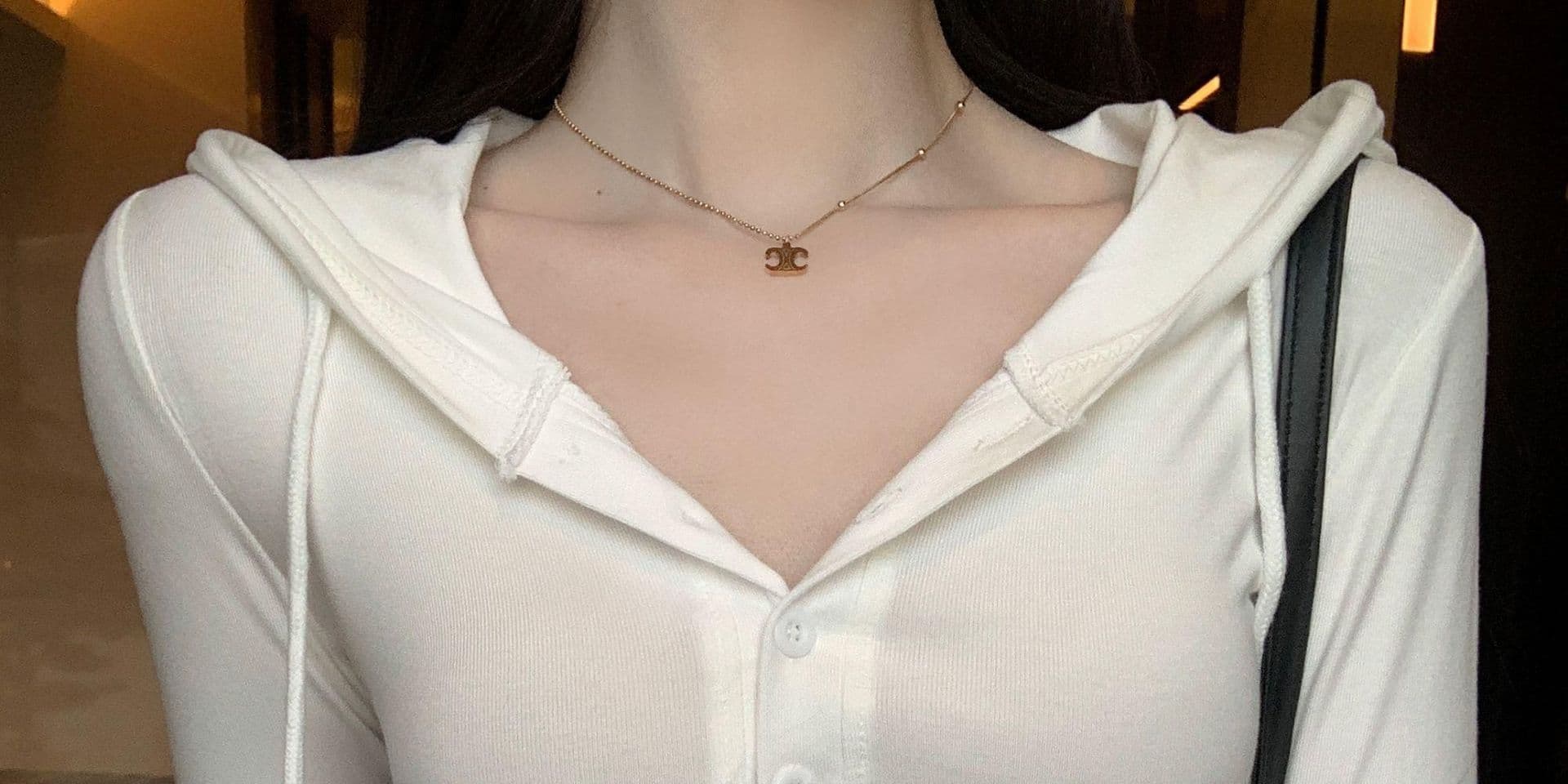 있음 선적 원본 대외 무역 한국 스타일 가을 새로운 핫걸 몸매 가꾸기 반 개방 버클 후드 티 스웨터 허리 수축 긴팔 상세 이미지 14