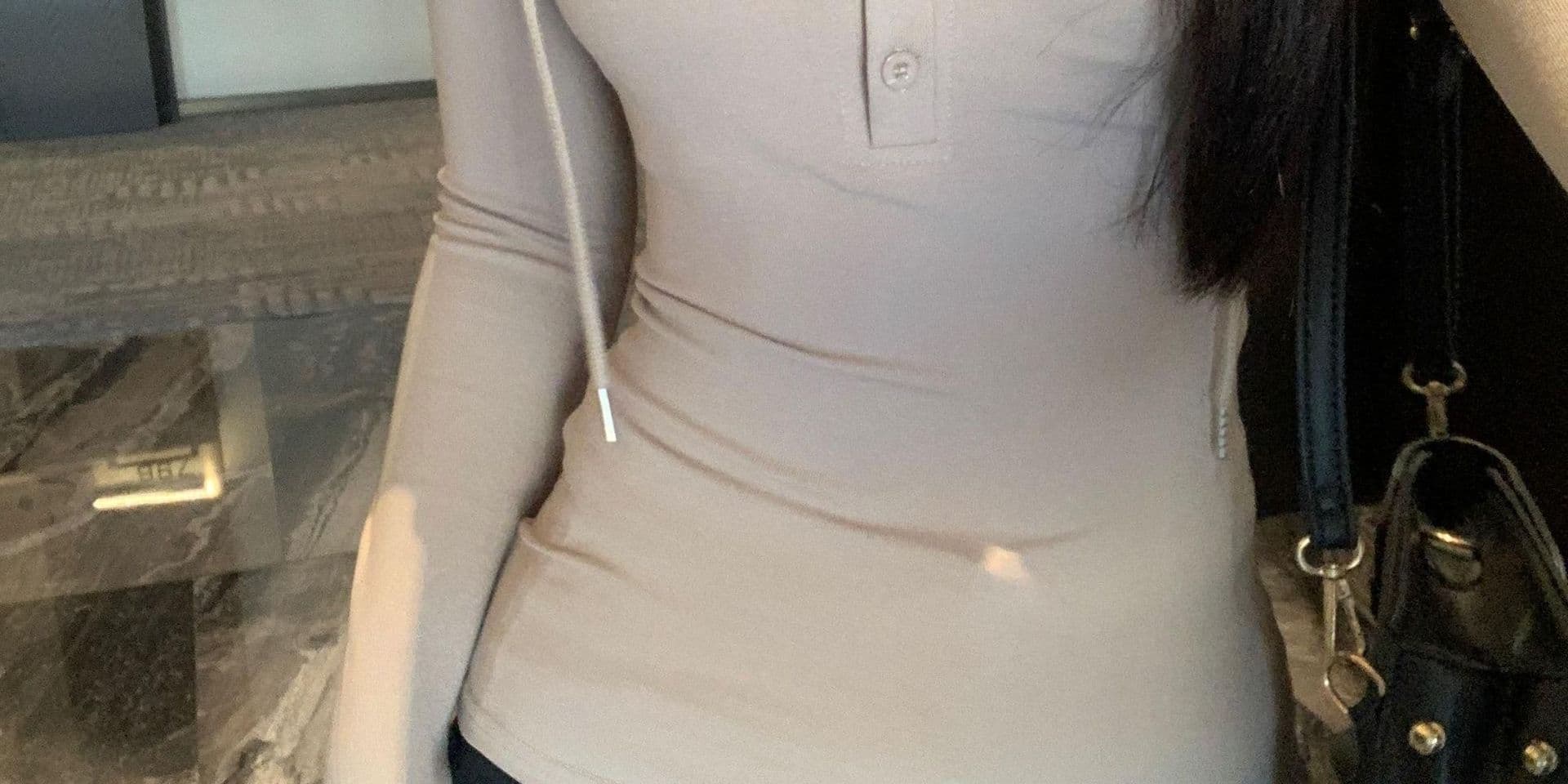 있음 선적 원본 대외 무역 한국 스타일 가을 새로운 핫걸 몸매 가꾸기 반 개방 버클 후드 티 스웨터 허리 수축 긴팔 상세 이미지 36