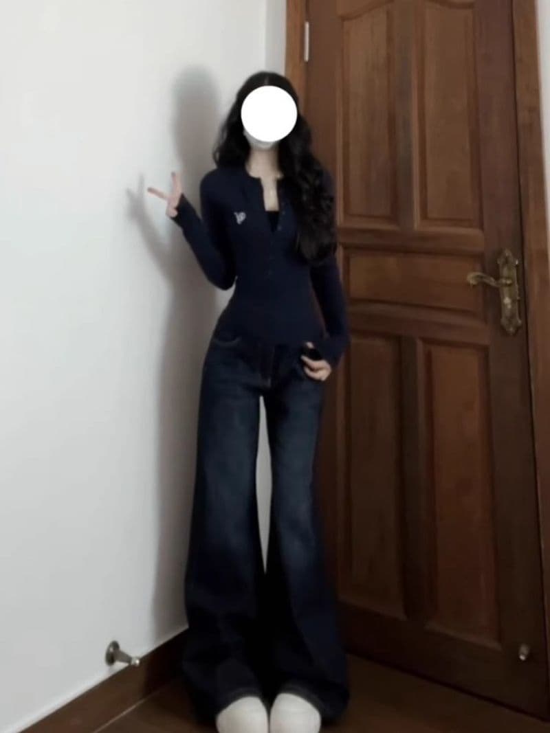 있음 선적 긍정적 인 어깨 단추 긴팔 티셔츠 여성 짧은 기본 셔츠 아메리칸 핫걸 몸매 가꾸기 맨위 이미지 4