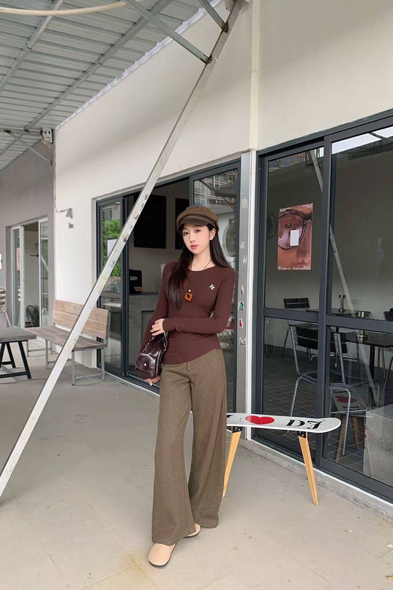 있음 선적 원본 대외 무역 한국 스타일 새로운 핫걸 라운드 넥 자수 긴팔 티셔츠 여성 허리 수축 만나는 상세 이미지 14