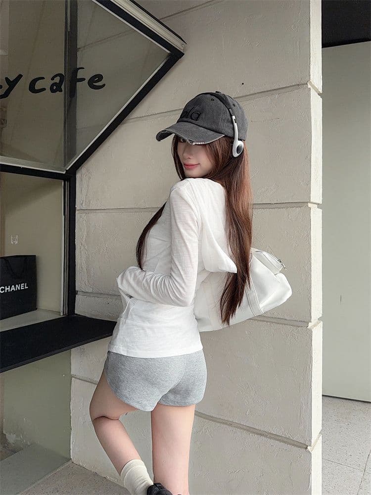 순면 대나무 마디 후드 긴팔 자외선 차단 여성 코트 가을 몸매 가꾸기 얇은 스타일 오픈 가디건 느긋한 바람 지퍼 맨위 상세 이미지 12