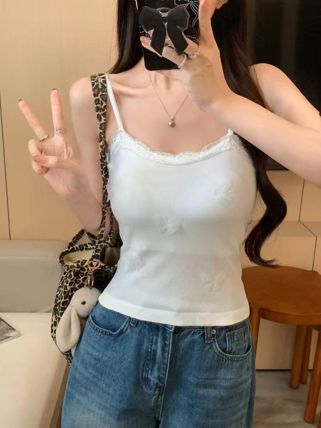 사람들 면 260 그램 나비 캐미솔 여름 외출용 디자인 센스 핫걸 벨트 가슴 패드 몸매 가꾸기 맨위 상세 이미지 29