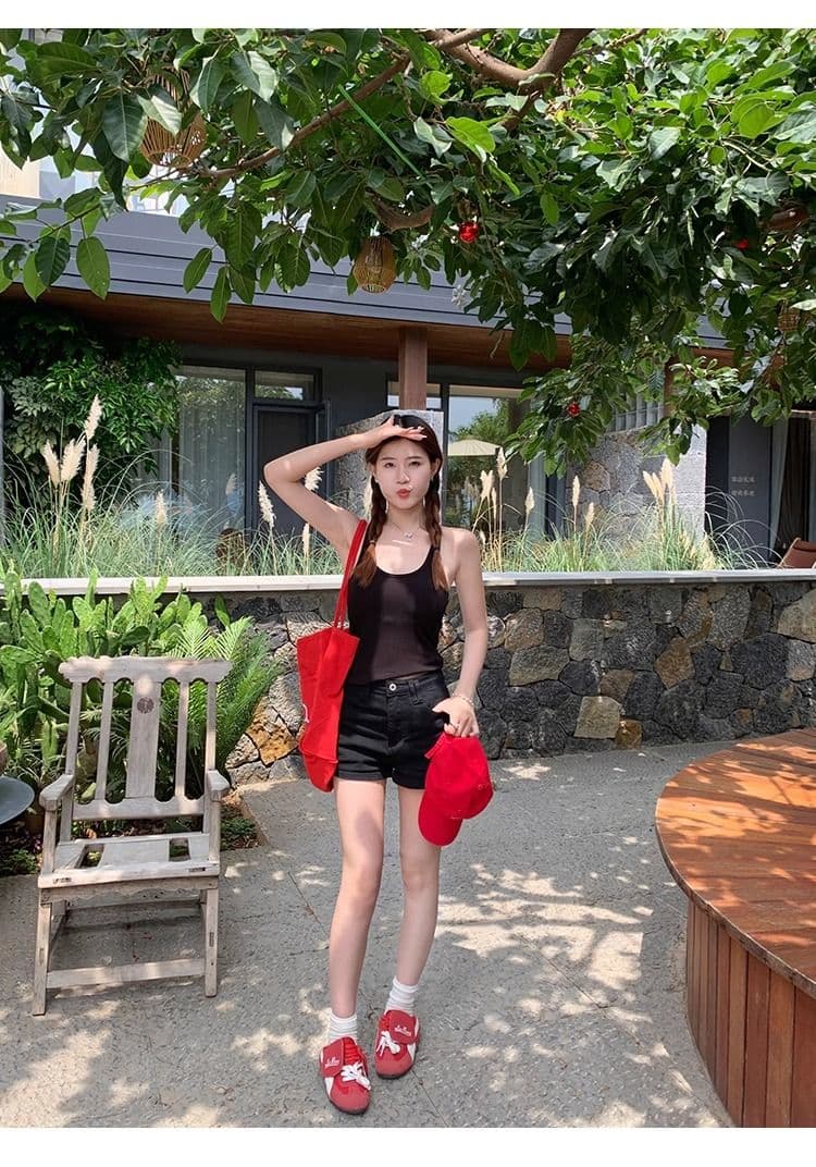 있음 선적 사람들 면 벨트 가슴 패드 황색 핫걸 행침 목 맨위 여성 여름 외출용 슬림해 보이는 캐미솔 벨트 가슴 패드 상세 이미지 23