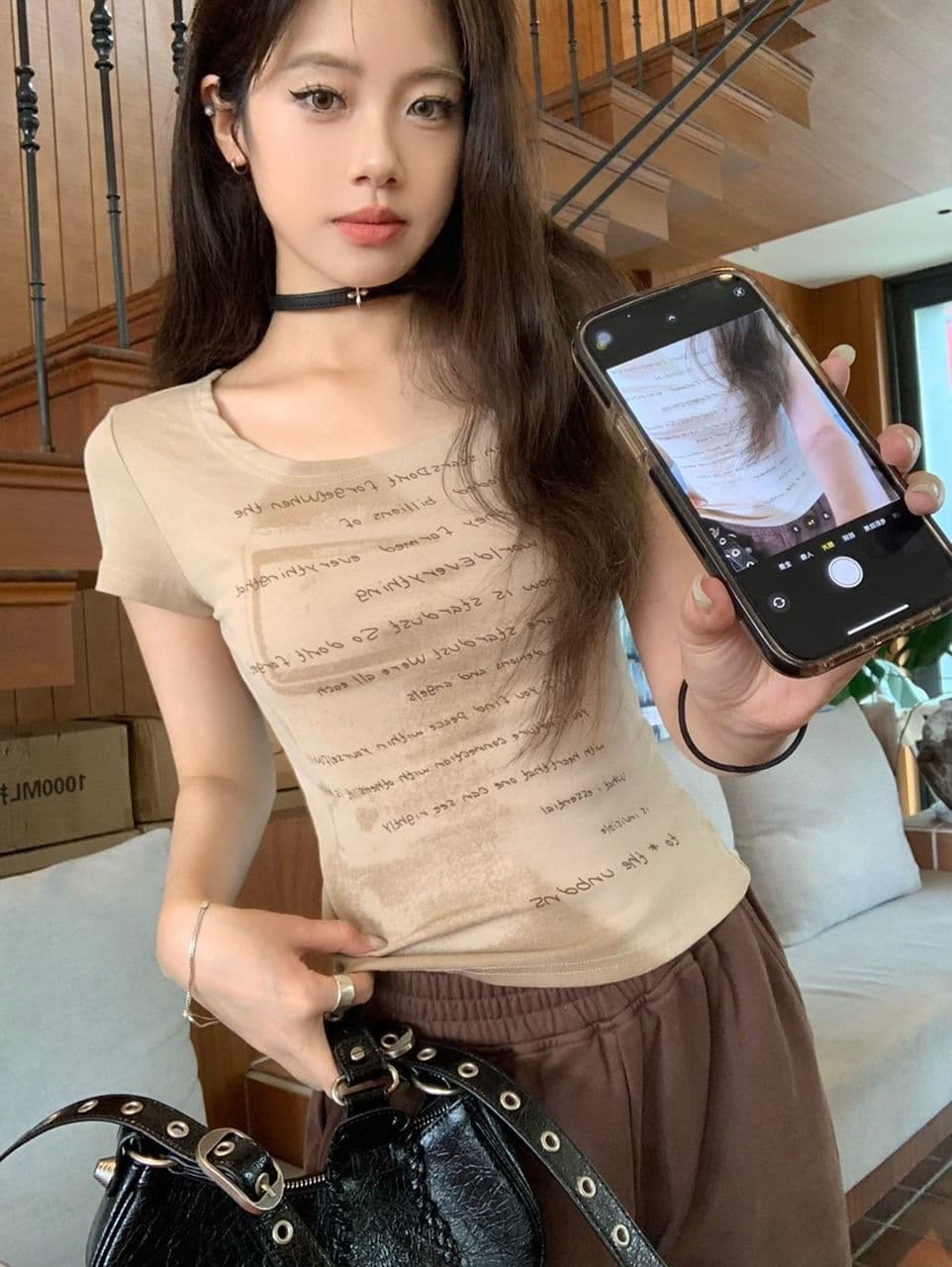 있음 선적 와 사고 방식 아메리칸 레트로 u 칼라 반팔 티셔츠 여름 핫걸 몸매 가꾸기 슬림해 보이는 디자인 센스 맨위 상세 이미지 4