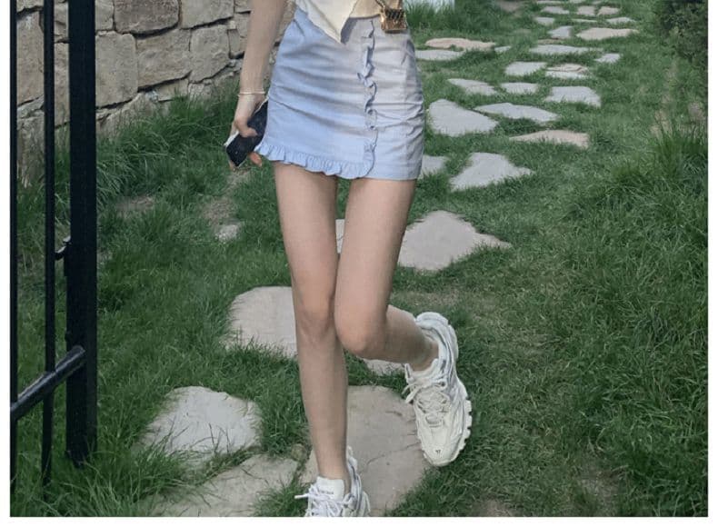 있음 선적 경관 그림 40 면 리브 레이스업 티셔츠 여성용 짧은 소매 새로운 슬림해 보이는 순수한 욕망 몸매 가꾸기 트렌디 상세 이미지 12