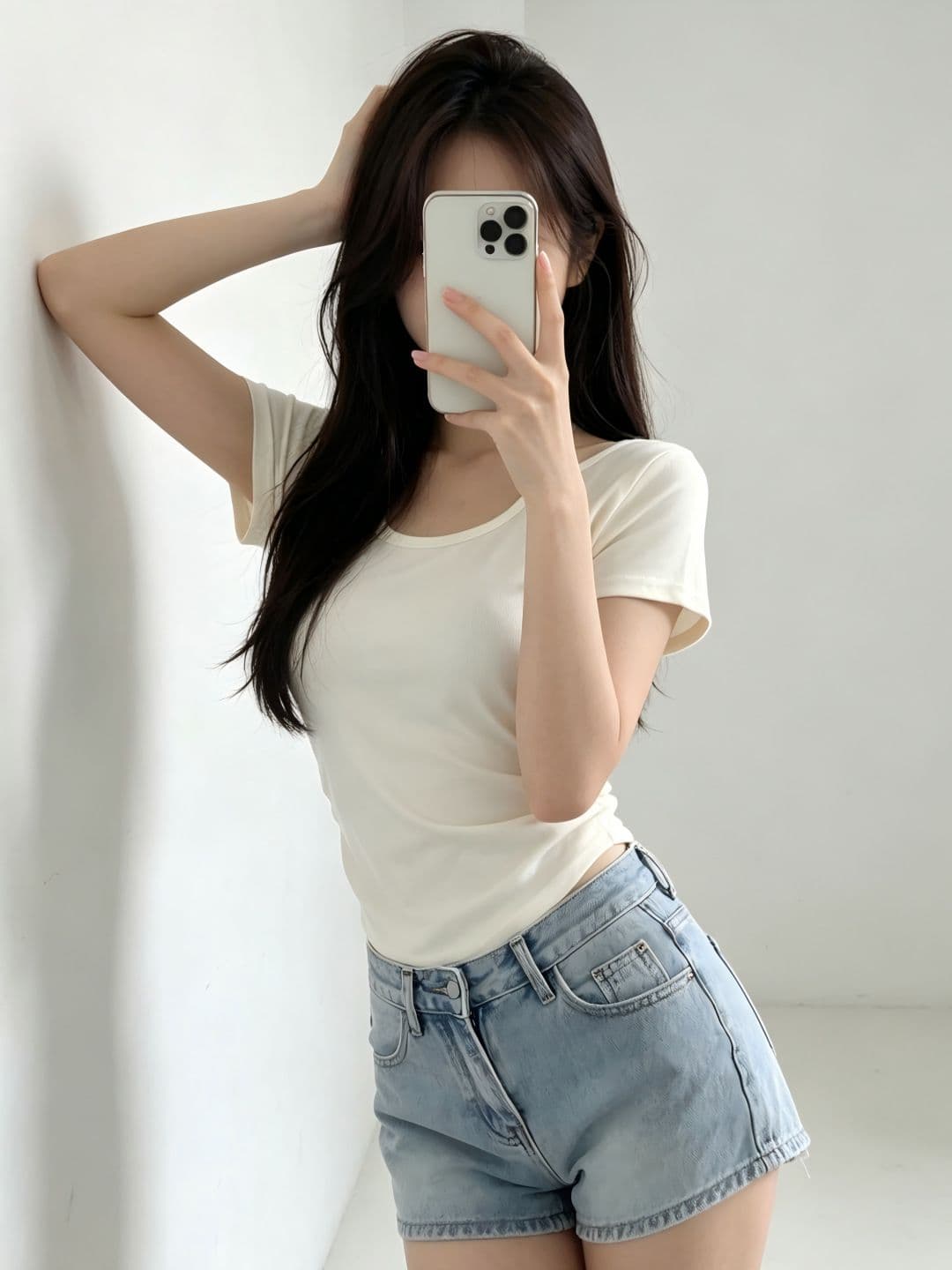 있음 선적 행침 목 반팔 티셔츠 여성 여름 새로운 한국 스타일 디자인 센스 작은 대중 불규칙 몸매 가꾸기 섹시함 맨위 상세 이미지 21