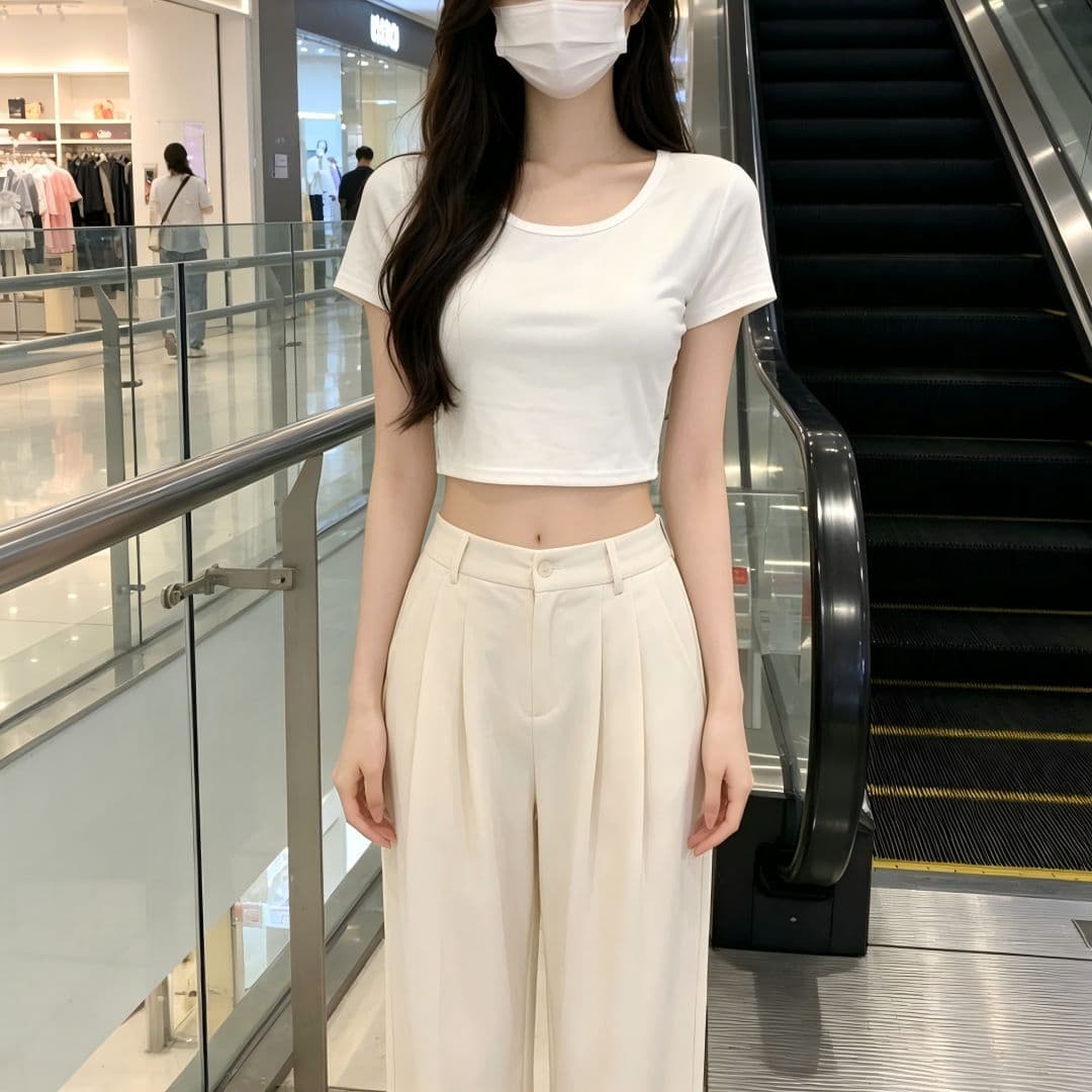 있음 선적 반팔 티셔츠 여성 여름 새로운 한국 스타일 순수한 욕망 바람 핫걸 몸매 가꾸기 쇼트 스타일 이슬 뼈의 섹시함 긍정적 인 어깨 의류
