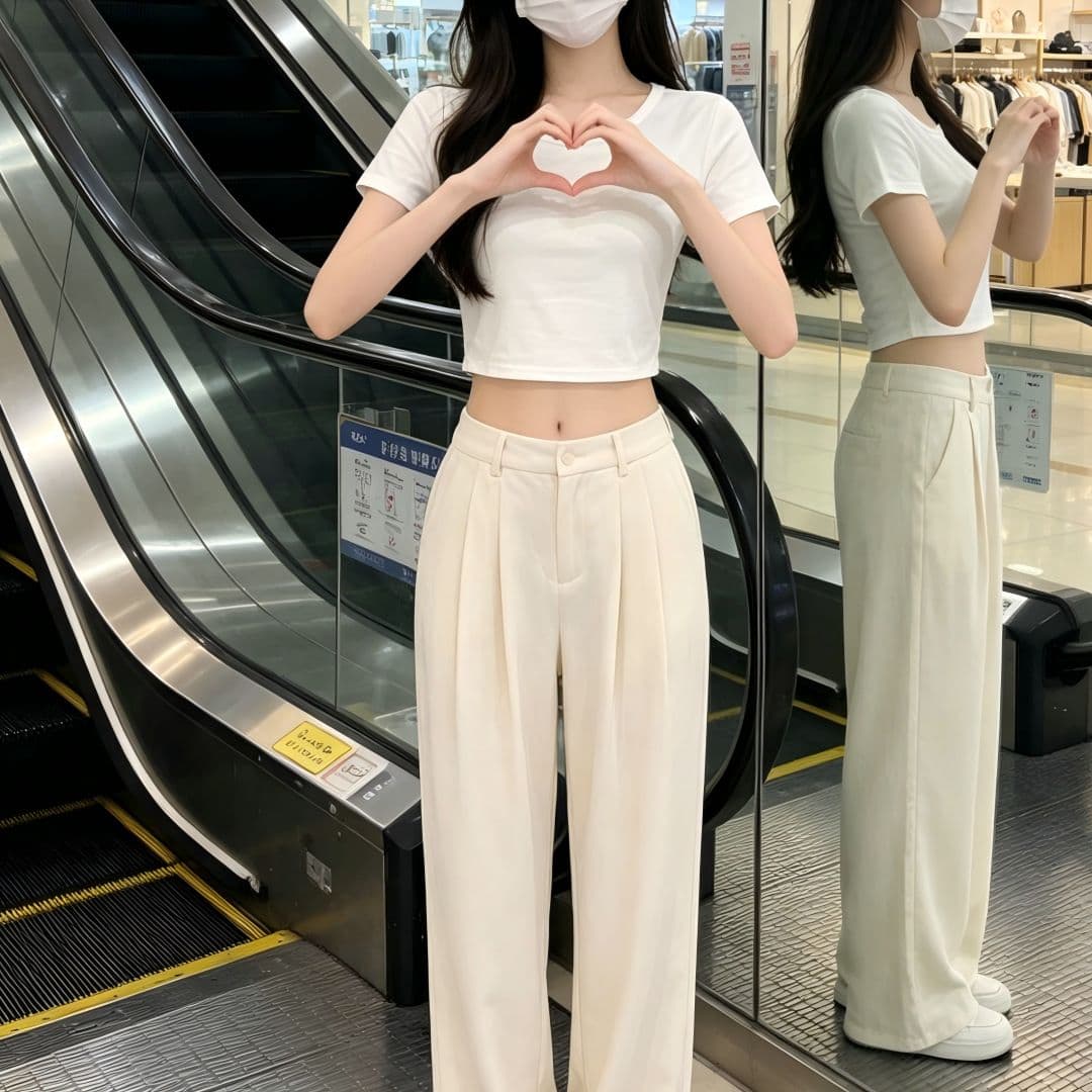 있음 선적 반팔 티셔츠 여성 여름 새로운 한국 스타일 순수한 욕망 바람 핫걸 몸매 가꾸기 쇼트 스타일 이슬 뼈의 섹시함 긍정적 인 어깨 의류 상세 이미지 3