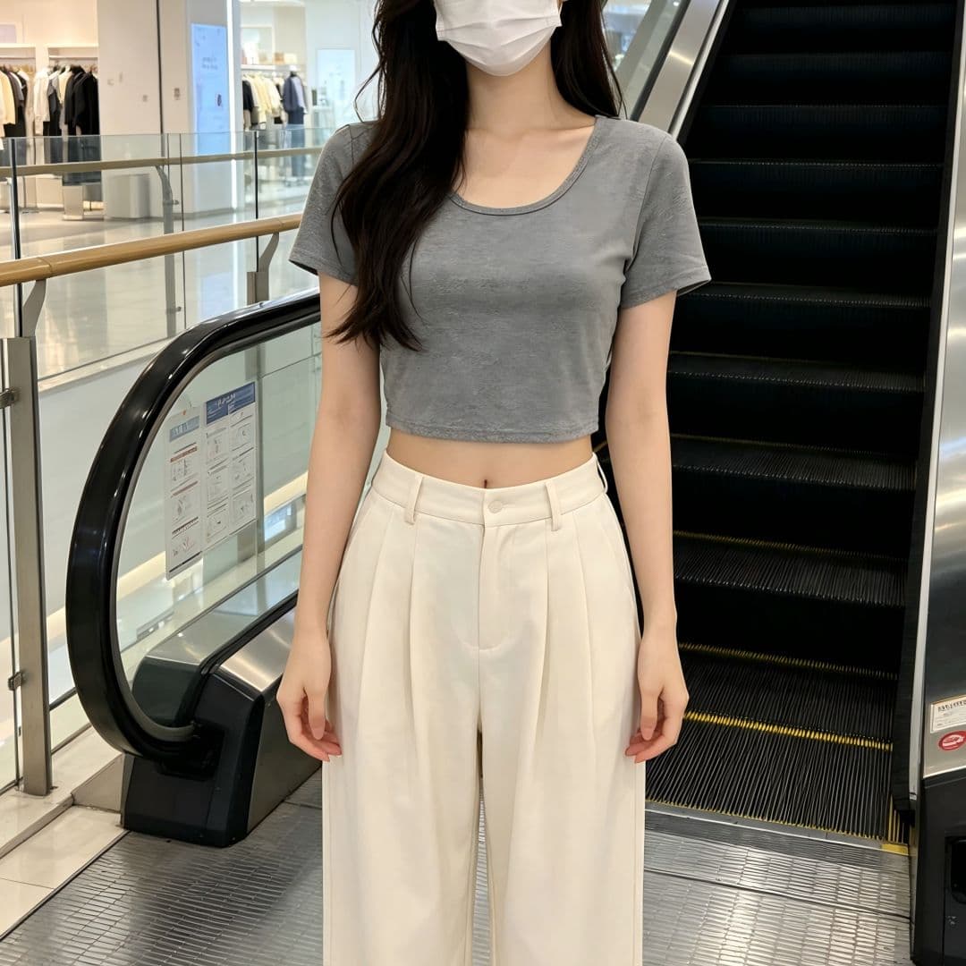 있음 선적 반팔 티셔츠 여성 여름 새로운 한국 스타일 순수한 욕망 바람 핫걸 몸매 가꾸기 쇼트 스타일 이슬 뼈의 섹시함 긍정적 인 어깨 의류 상세 이미지 10