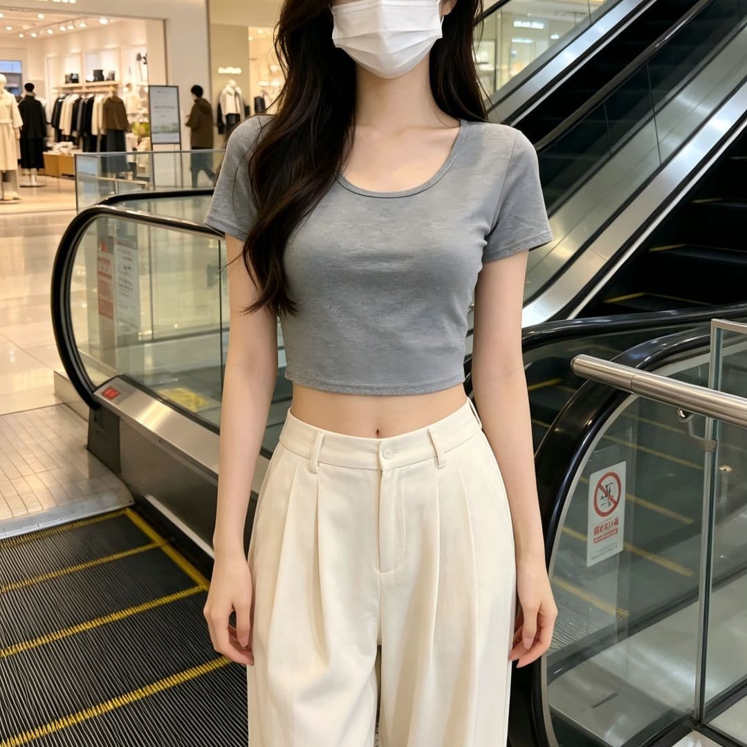 있음 선적 반팔 티셔츠 여성 여름 새로운 한국 스타일 순수한 욕망 바람 핫걸 몸매 가꾸기 쇼트 스타일 이슬 뼈의 섹시함 긍정적 인 어깨 의류 상세 이미지 16