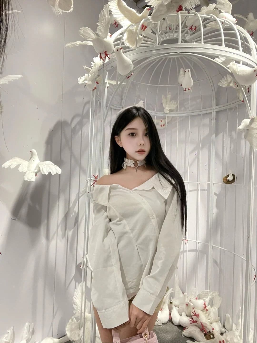 있음 선적 원본 품질 가을 새로운 한 부서 한 단어 오프숄더 긴팔 자외선 차단 셔츠 몸매 가꾸기 맨위 상세 이미지 7