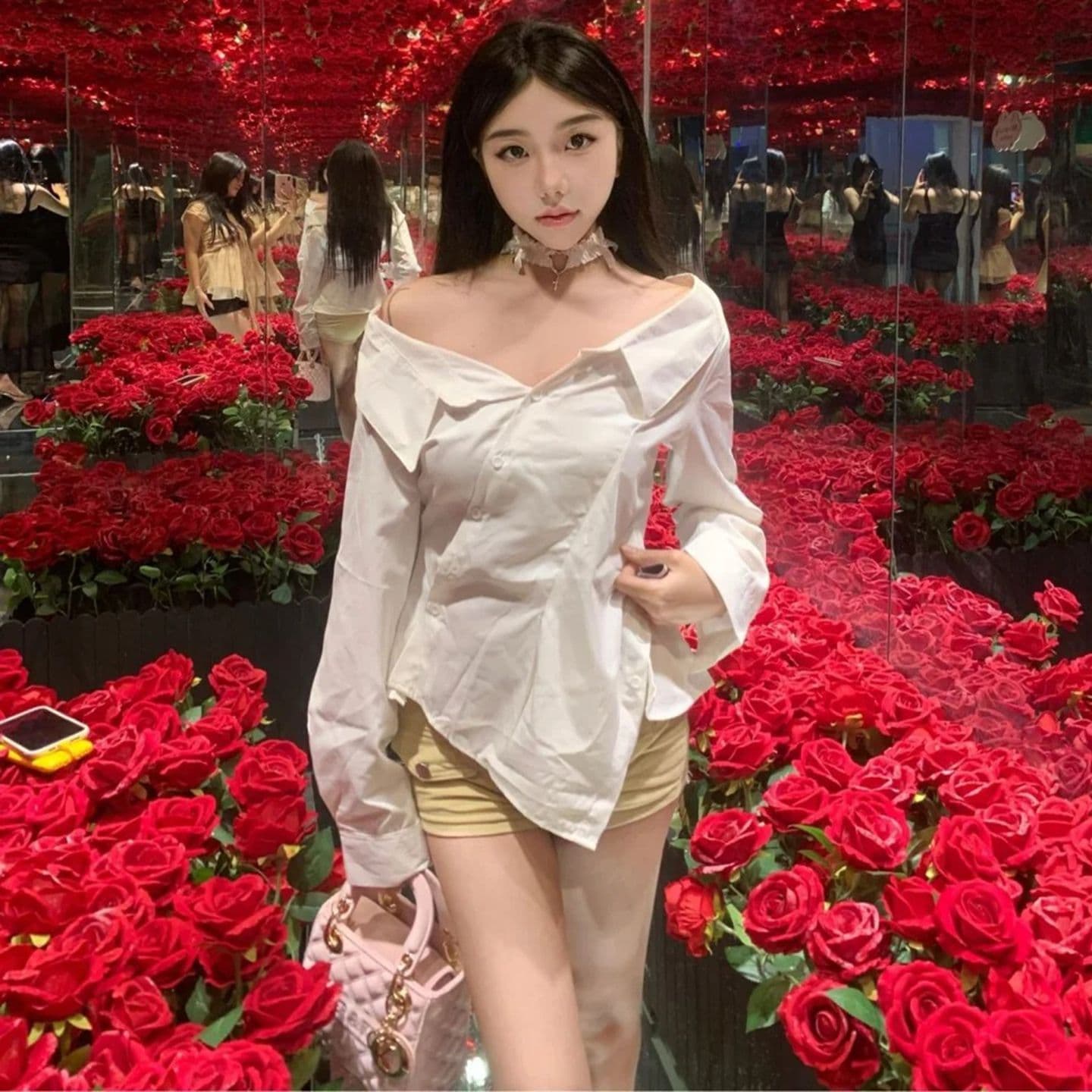 있음 선적 원본 품질 가을 새로운 한 부서 한 단어 오프숄더 긴팔 자외선 차단 셔츠 몸매 가꾸기 맨위 상세 이미지 9