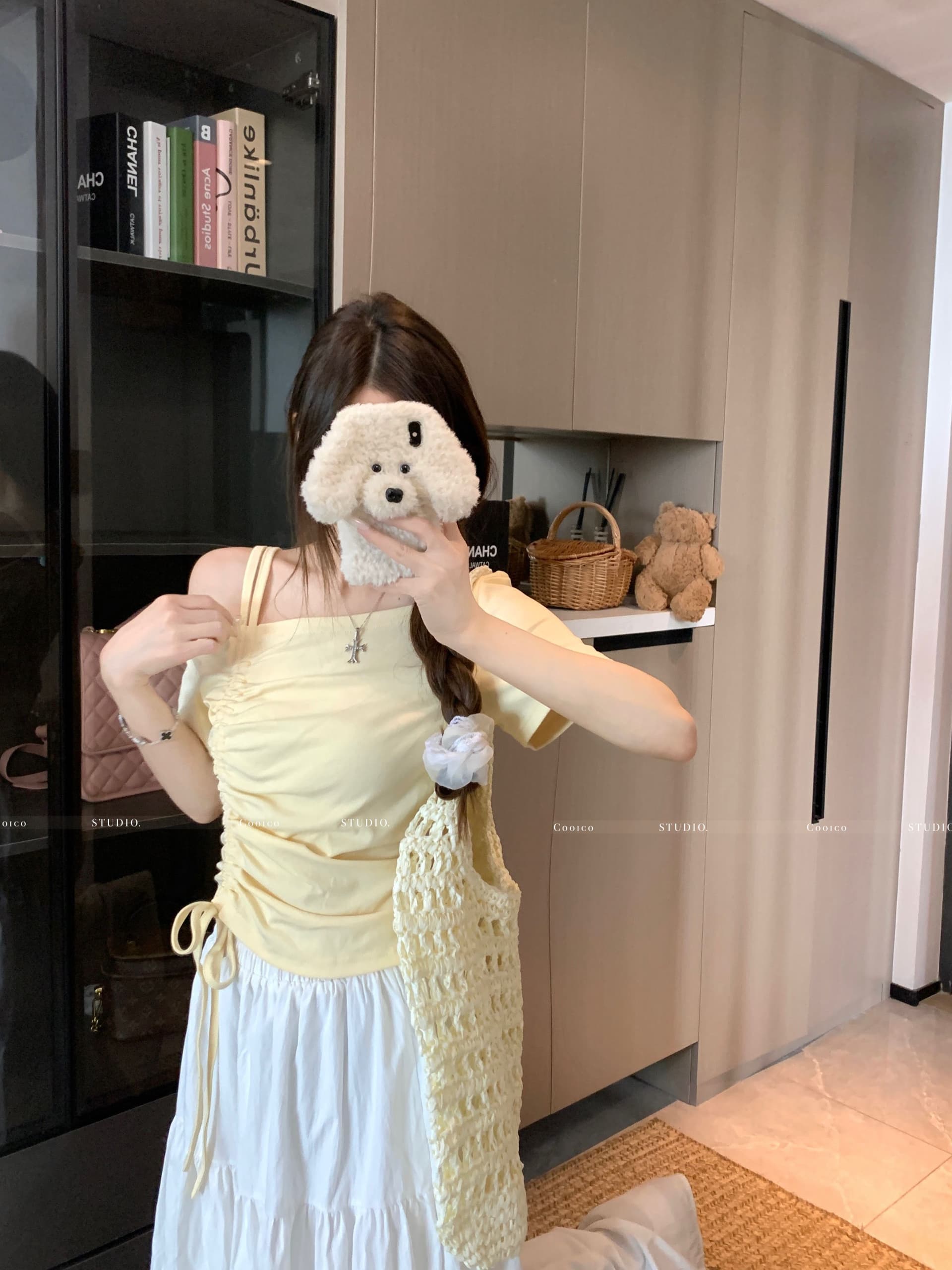 높음 폭탄 리브 디자인 센스 비스듬한 칼라 오프숄더 펌프 로프 맨위 여성 여름 작은 대중 Chic 허리 수축 슬림해 보이는 티셔츠 상세 이미지 5