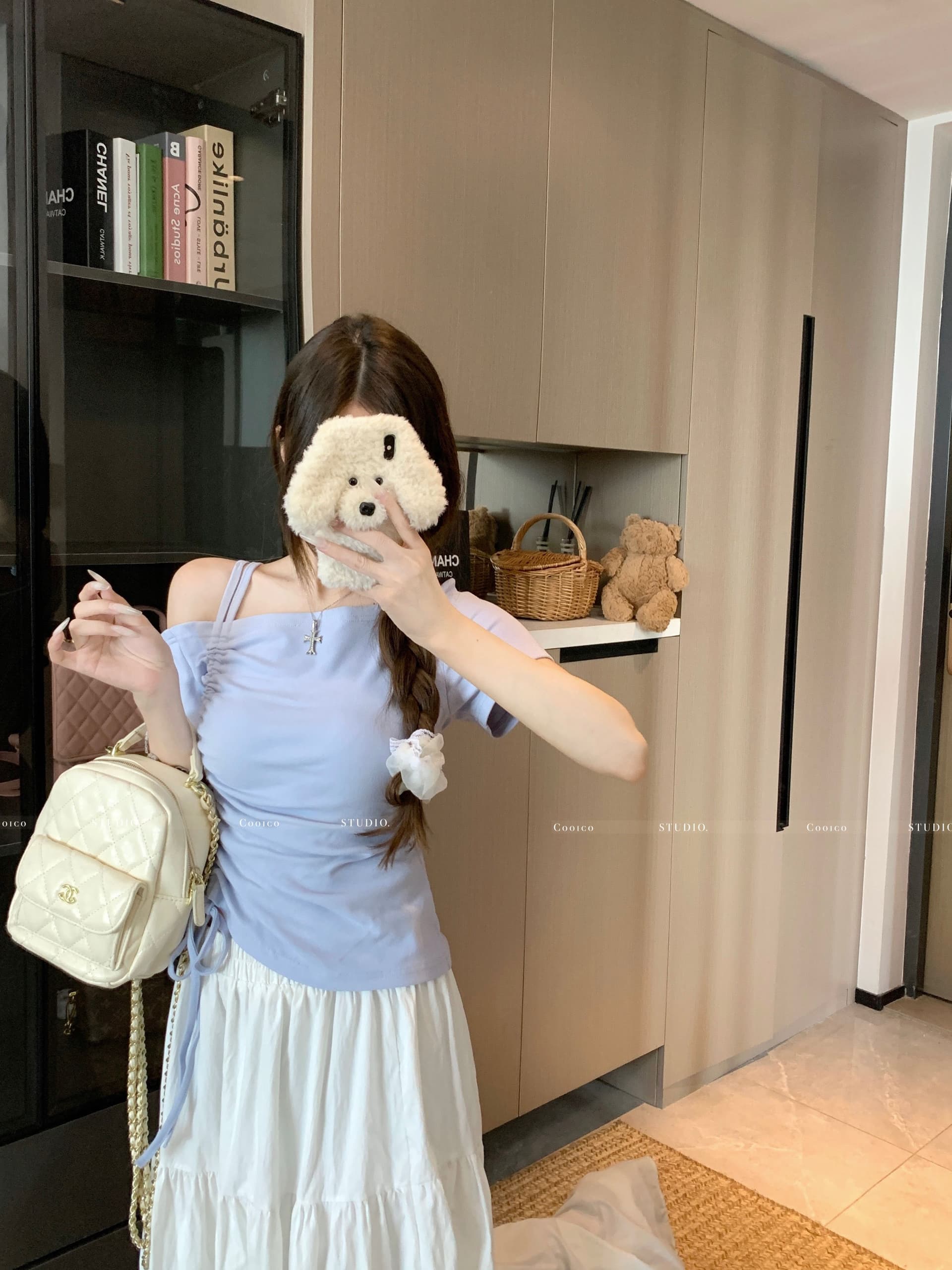 높음 폭탄 리브 디자인 센스 비스듬한 칼라 오프숄더 펌프 로프 맨위 여성 여름 작은 대중 Chic 허리 수축 슬림해 보이는 티셔츠 상세 이미지 21
