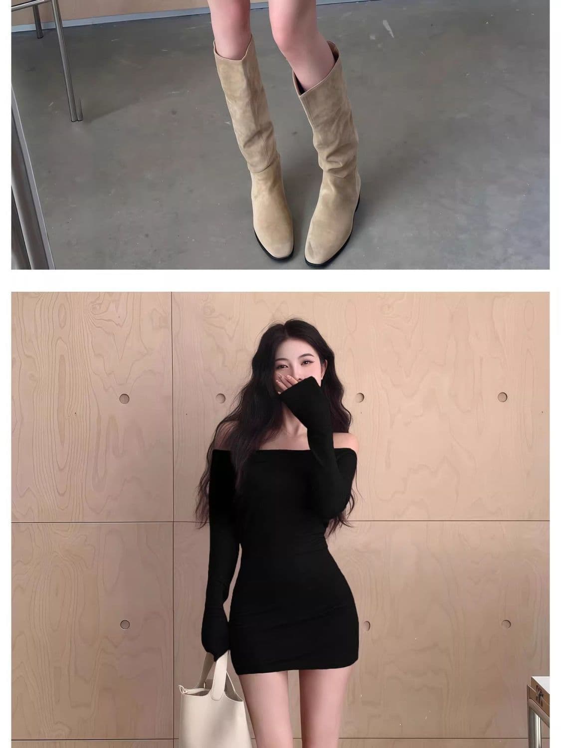 핫걸 품격 명문 여성 한 단어 드레스 만나는 긴팔 가을 겨울 새로운 몸매 가꾸기 슬림해 보이는 몸매 가꾸기 타이트 스커트 짧은 치마 상세 이미지 7