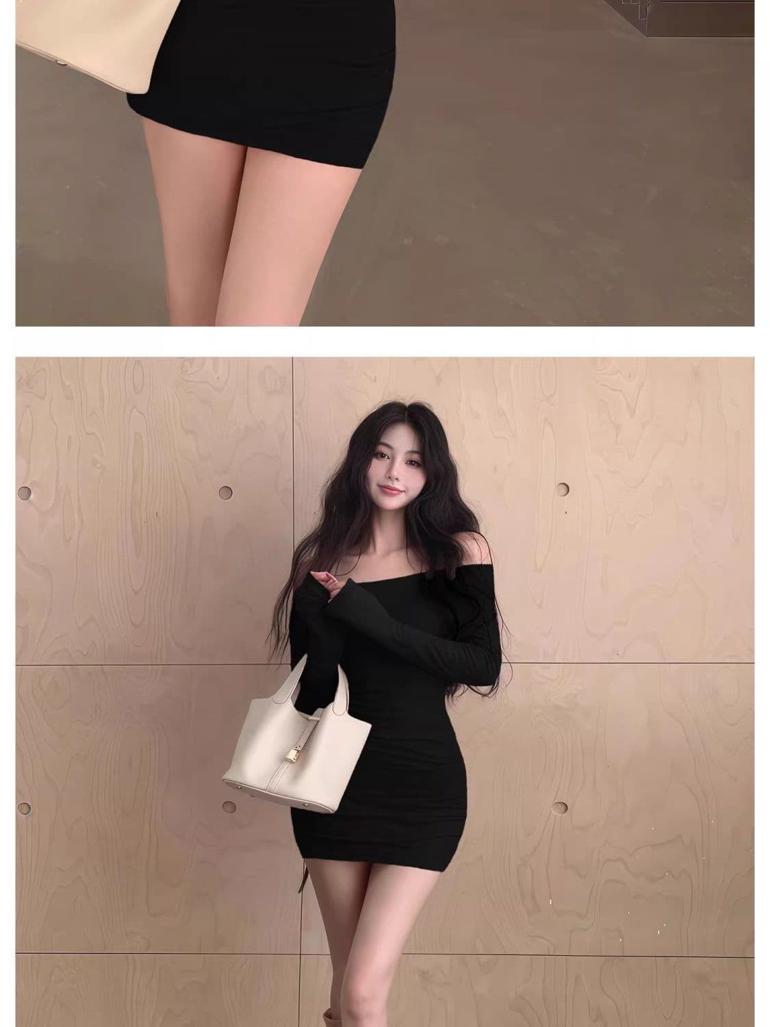 핫걸 품격 명문 여성 한 단어 드레스 만나는 긴팔 가을 겨울 새로운 몸매 가꾸기 슬림해 보이는 몸매 가꾸기 타이트 스커트 짧은 치마 상세 이미지 12