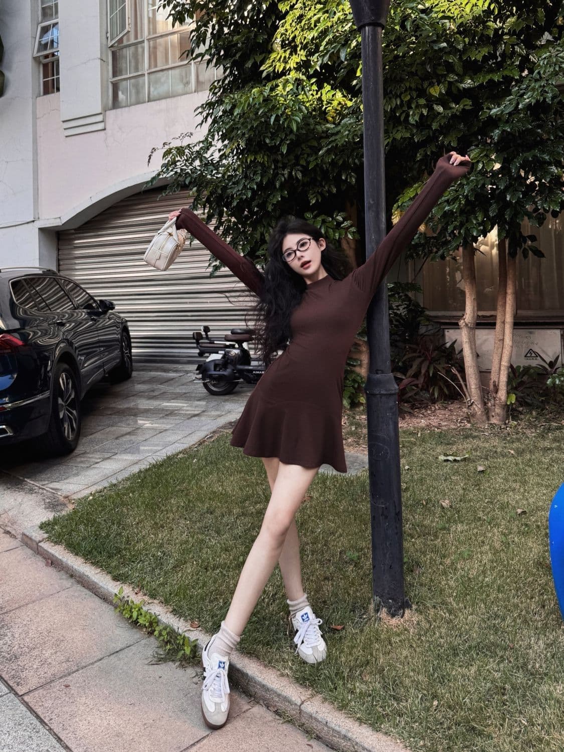 프릴 반하이넥 허리 수축 여성 드레스 가을 겨울 디스플레이 몸 타이트 스커트 작은 엄마 인어 꼬리 스커트 만나는 인사이드 가져 가라. 치마 상세 이미지 19