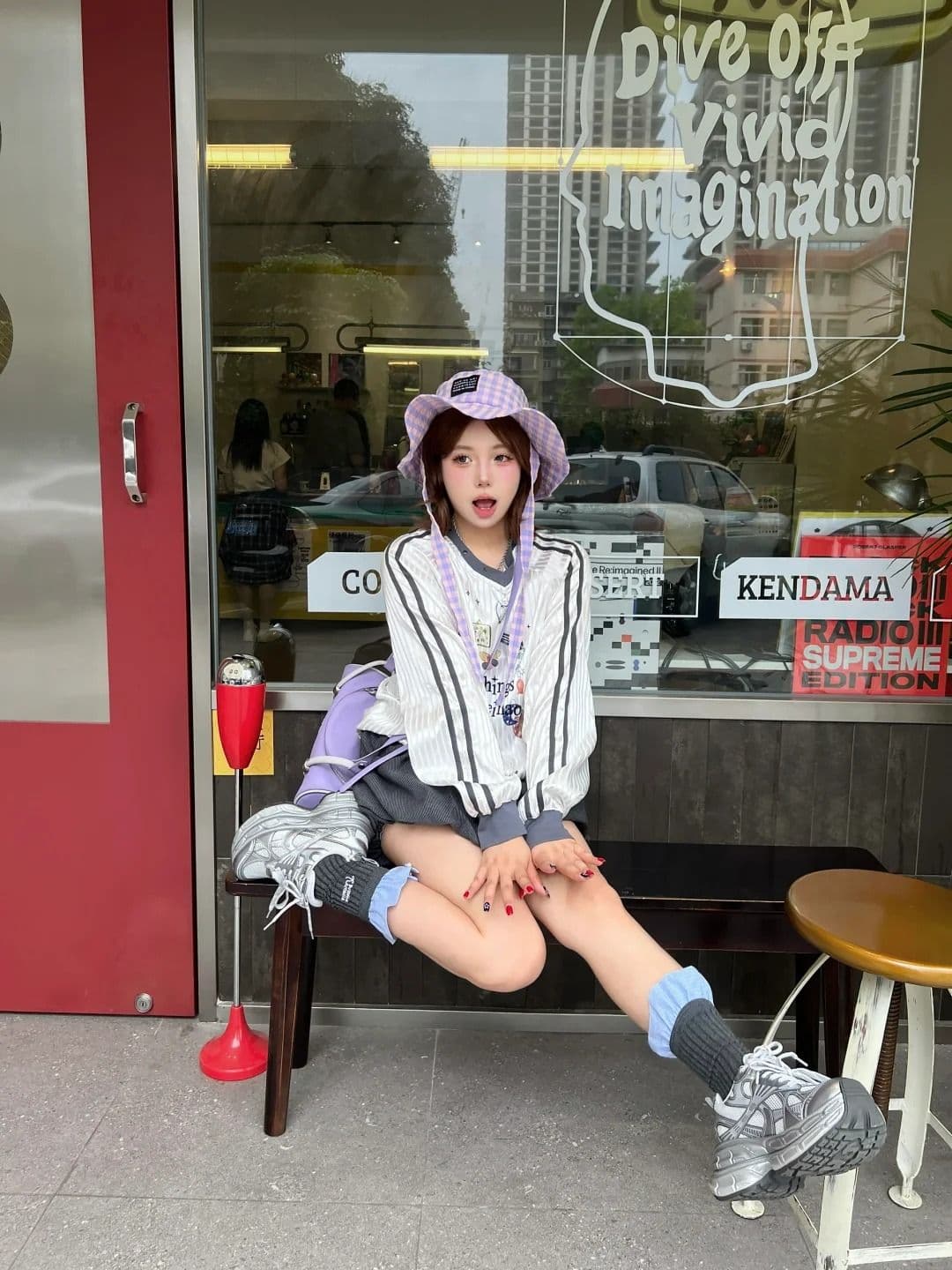 경관 그림 원본 품질 캐주얼 저지 여성 귀여운 만화 긴팔 패치워크 티셔츠 맨위 상세 이미지 9