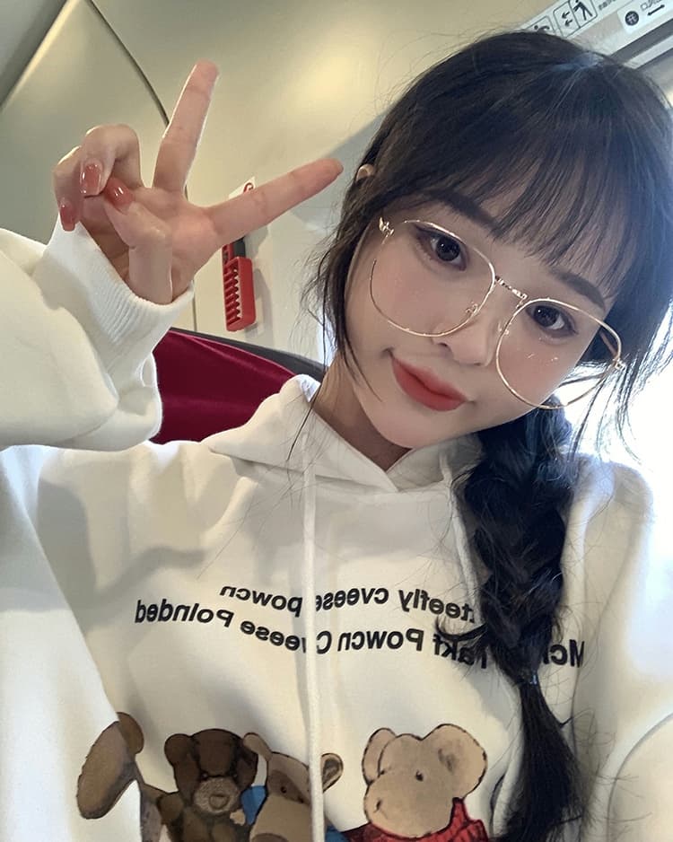 한국 스타일 하라주쿠 bf 털이 있고 두꺼운 풀오버 후드 티 스웨터 여자 학생 소금 부서 루즈핏 맨위 가을 겨울철 재킷 상세 이미지 7