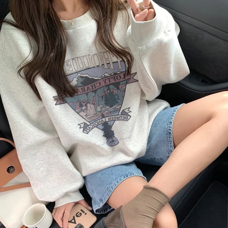 한국 스타일 하라주쿠 bf 털이 있고 두꺼운 풀오버 라운드 넥 후드티 여자 학생 소금 부서 루즈핏 맨위 가을 겨울철 재킷 상세 이미지 10