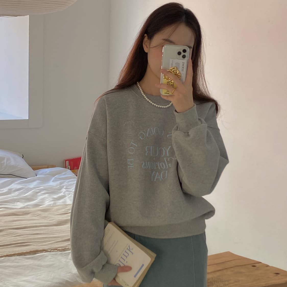 얇은 스타일 털이 있는 한국 스타일 하라주쿠 bf 풀오버 라운드 넥 후드티 여자 학생 소금 부서 루즈핏 맨위 가을 겨울철 재킷 이미지 2