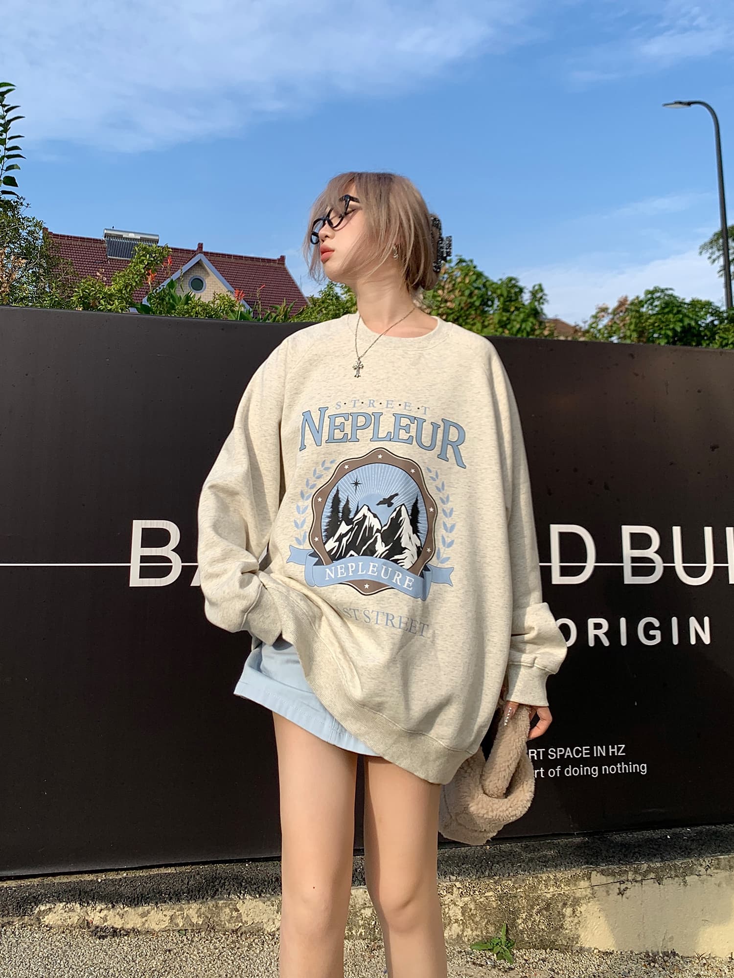 얇은 스타일 털이 있는 한국 스타일 하라주쿠 bf 풀오버 라운드 넥 후드티 여자 학생 소금 부서 루즈핏 맨위 가을 겨울철 재킷 상세 이미지 2