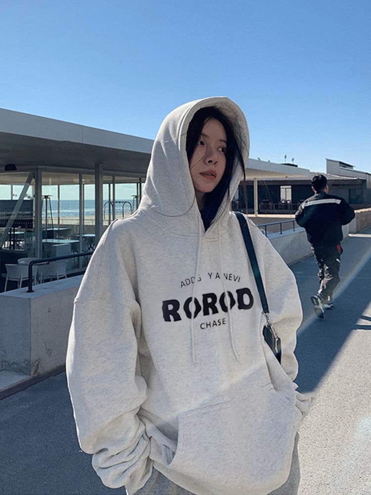 얇은 스타일 털이 있는 한국 스타일 하라주쿠 bf 풀오버 후드 티 스웨터 여자 학생 소금 부서 루즈핏 맨위 가을 겨울철 재킷 상세 이미지 9