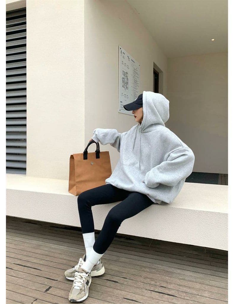 얇은 스타일 털이 있는 한국 스타일 하라주쿠 bf 풀오버 후드 티 스웨터 여자 학생 소금 부서 루즈핏 맨위 가을 겨울철 재킷 상세 이미지 16