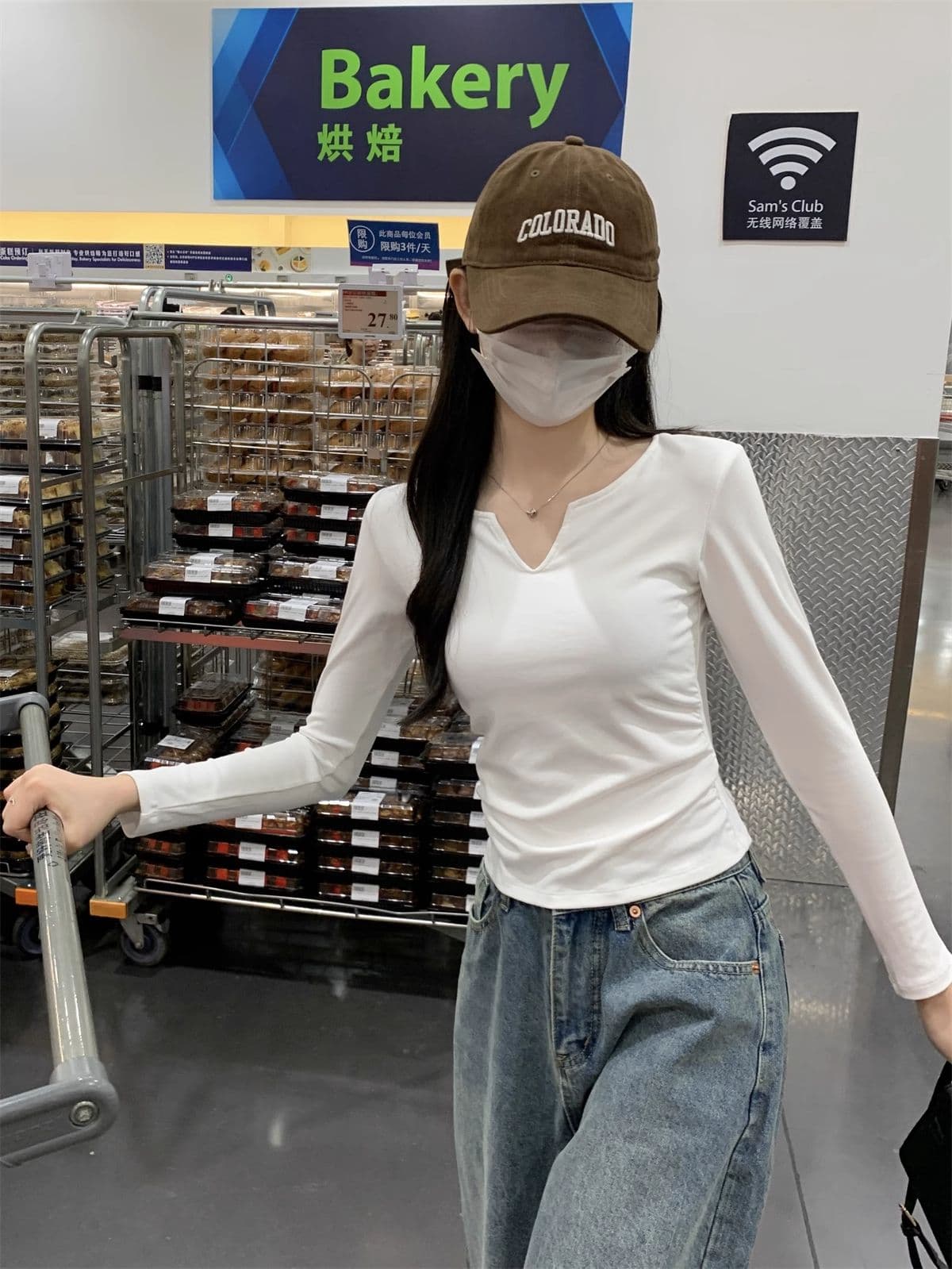 40 1 1 리브 면 펌프 Pleat 수신 벨트 가슴 패드 기본 셔츠 여성 긴 소매 티셔츠 인사이드 가져 가라. 가을 가을 겨울 맨위 상세 이미지 18