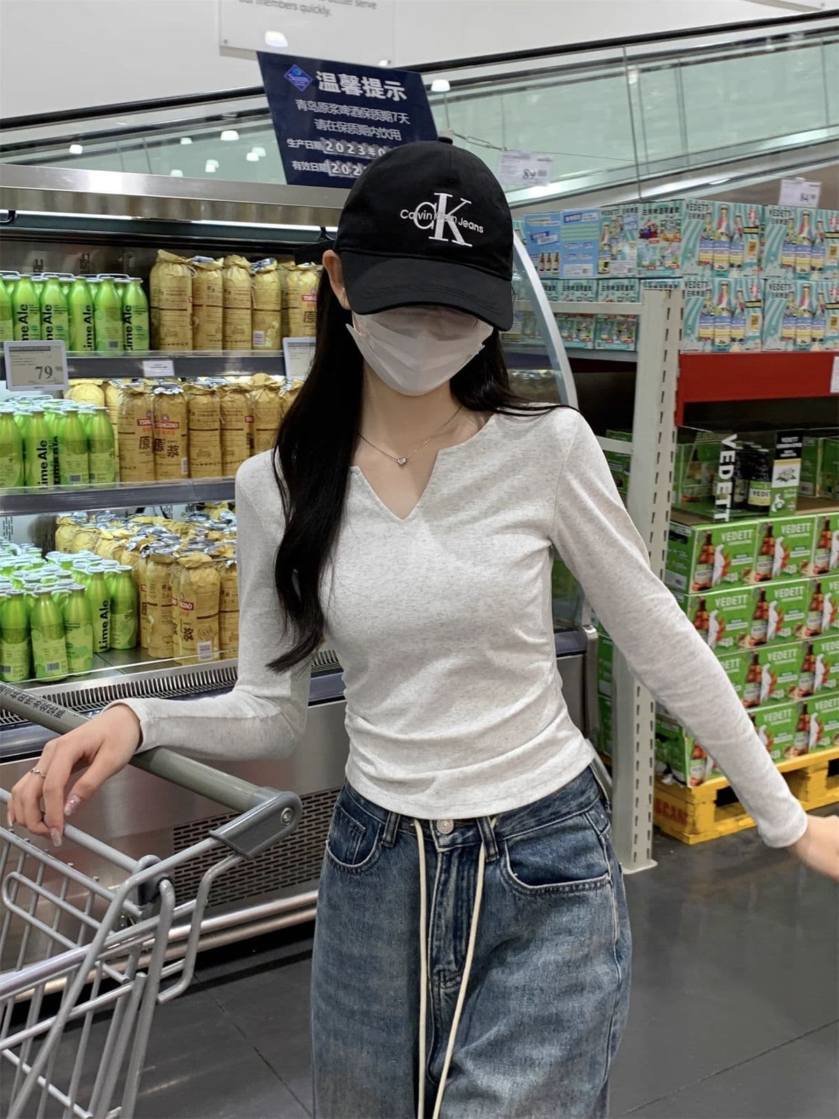40 1 1 리브 면 펌프 Pleat 수신 벨트 가슴 패드 기본 셔츠 여성 긴 소매 티셔츠 인사이드 가져 가라. 가을 가을 겨울 맨위 상세 이미지 30