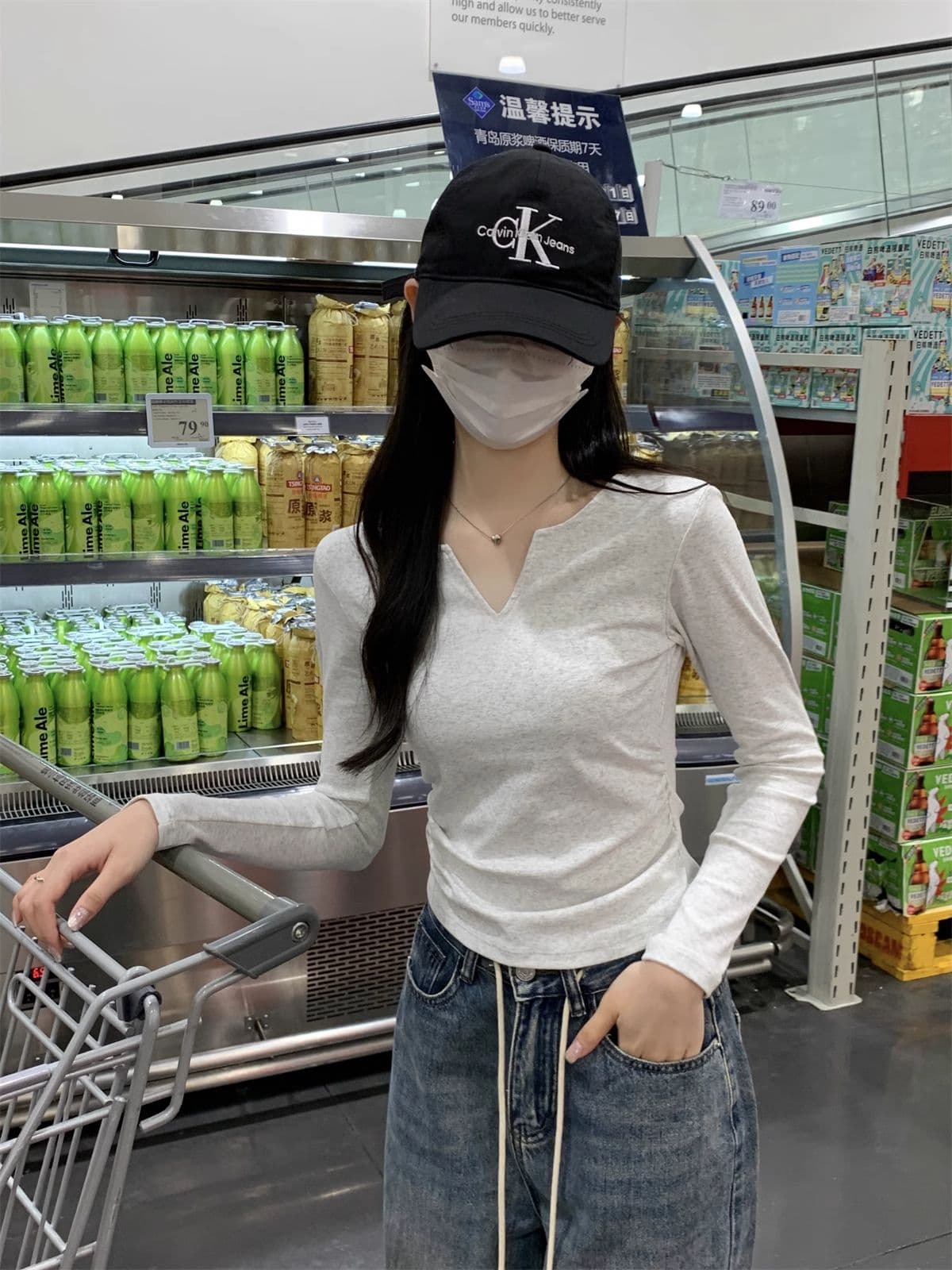 40 1 1 리브 면 펌프 Pleat 수신 벨트 가슴 패드 기본 셔츠 여성 긴 소매 티셔츠 인사이드 가져 가라. 가을 가을 겨울 맨위 상세 이미지 31