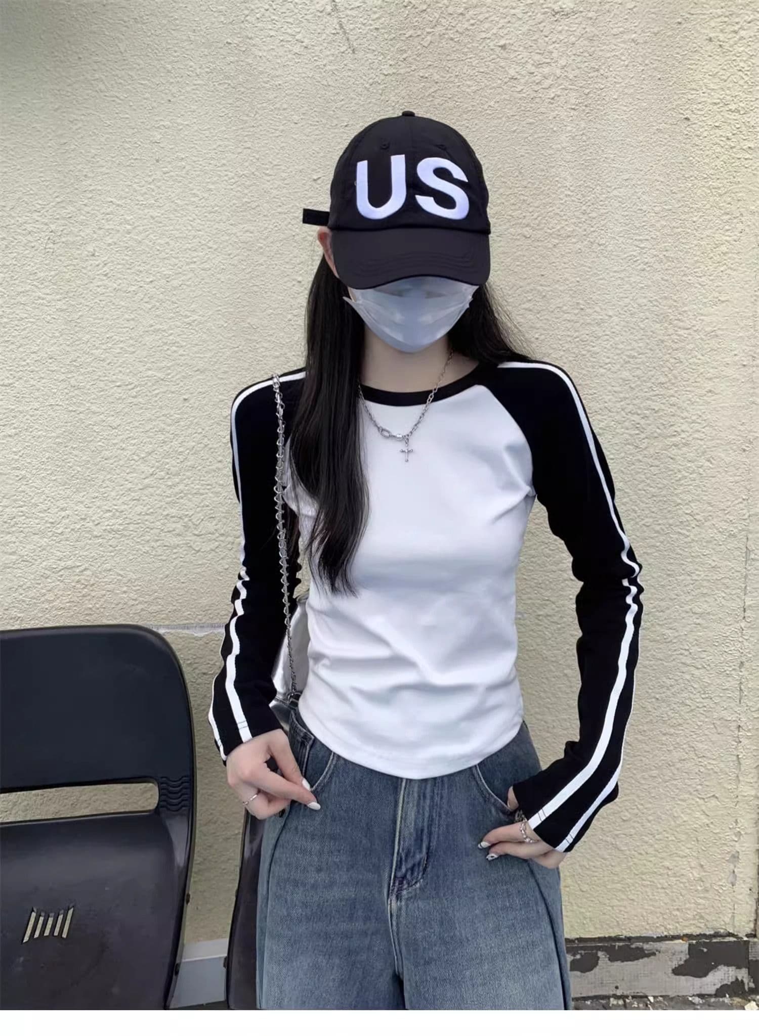 40 1 1 리브 면 레트로 삽입 어깨 티셔츠 여성 2026 가을 한국 스타일 핫걸 ins 긴팔 만나는 인사이드 가져 가라. 상세 이미지 6