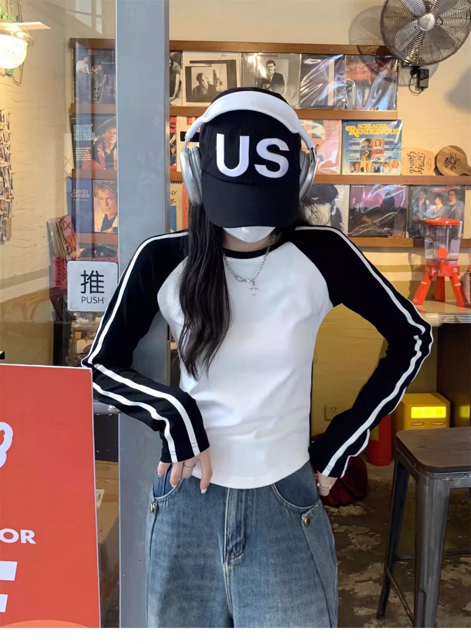 40 1 1 리브 면 레트로 삽입 어깨 티셔츠 여성 2026 가을 한국 스타일 핫걸 ins 긴팔 만나는 인사이드 가져 가라. 상세 이미지 18