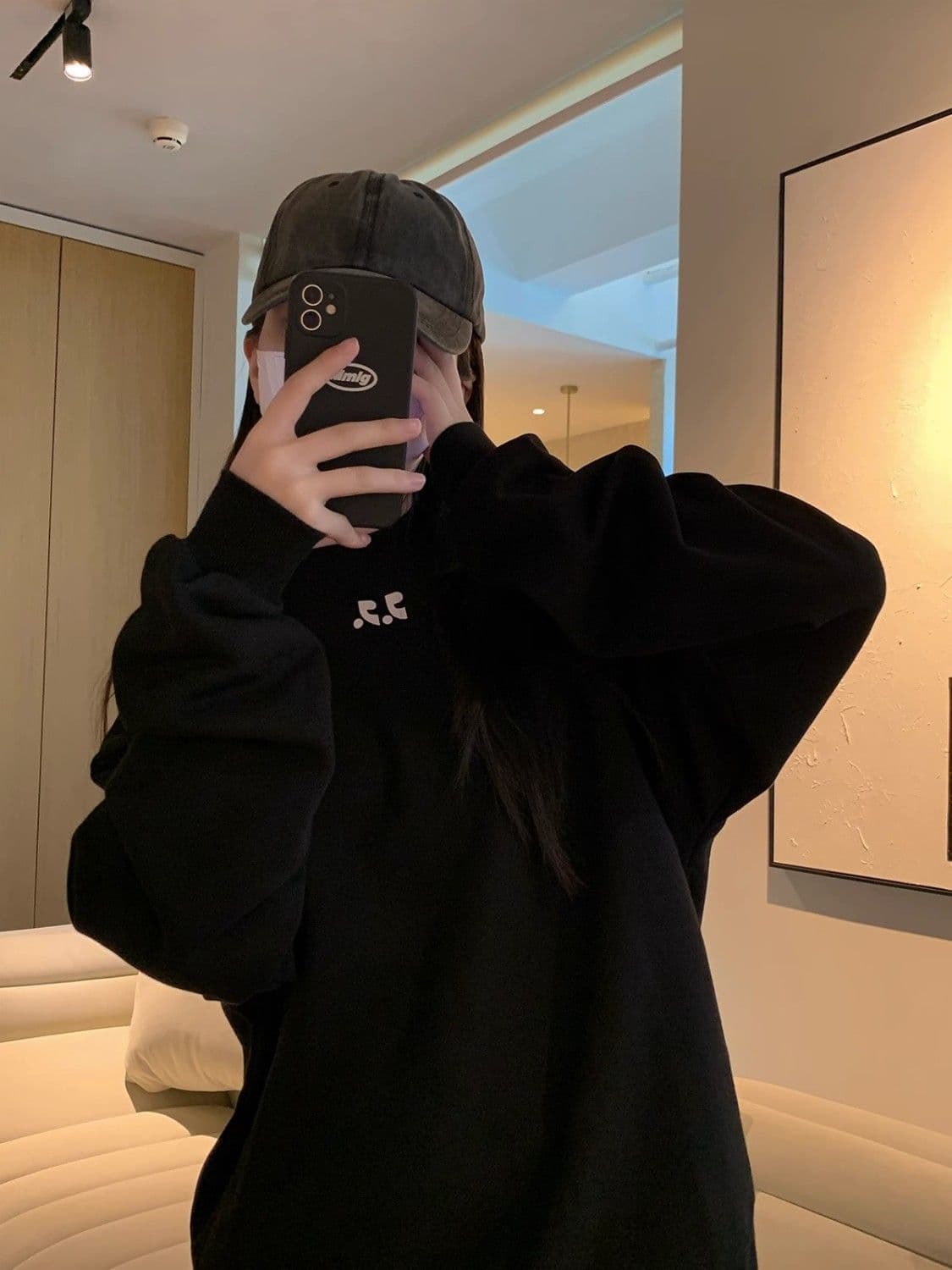얇은 스타일 털이 있는 한국 스타일 하라주쿠 bf 풀오버 라운드 넥 후드티 여자 학생 소금 부서 루즈핏 맨위 가을 겨울철 재킷 이미지 2
