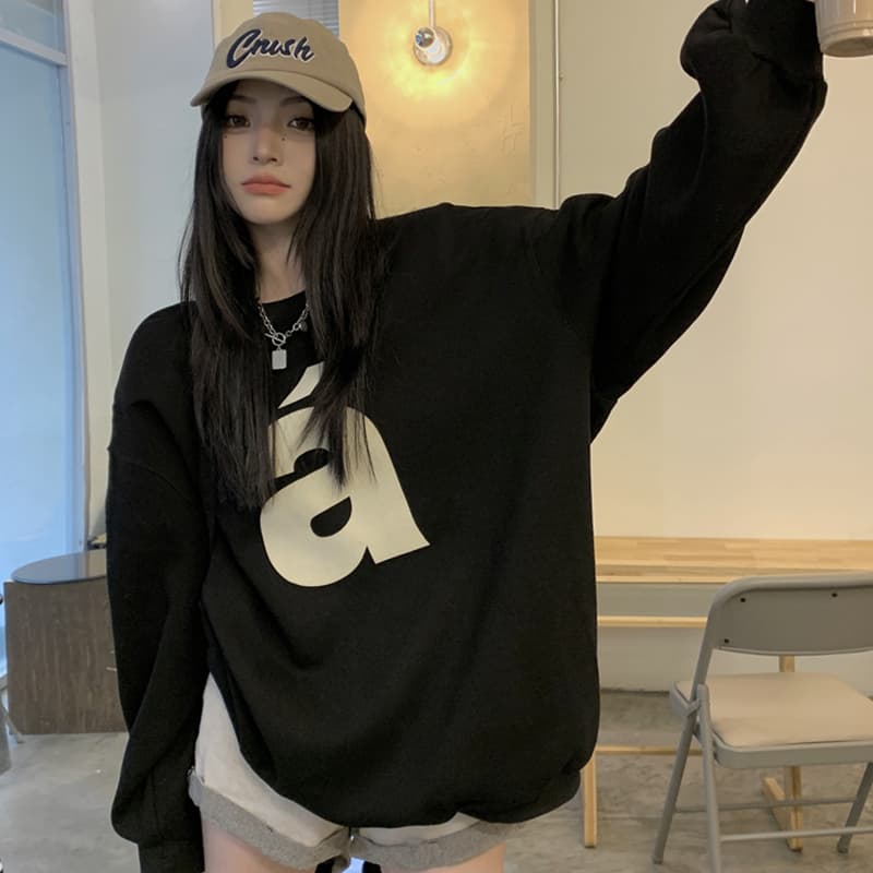 얇은 스타일 털이 있는 한국 스타일 하라주쿠 bf 풀오버 라운드 넥 후드티 여자 학생 소금 부서 루즈핏 맨위 가을 겨울철 재킷 상세 이미지 14