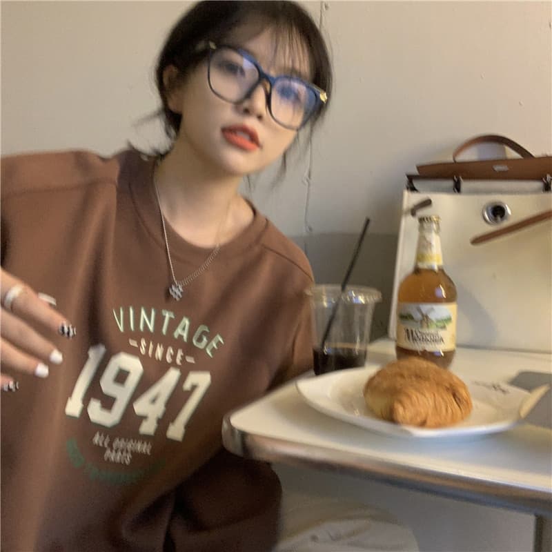 얇은 스타일 털이 있는 한국 스타일 하라주쿠 bf 풀오버 라운드 넥 후드티 여자 학생 소금 부서 루즈핏 맨위 가을 겨울철 재킷 상세 이미지 4