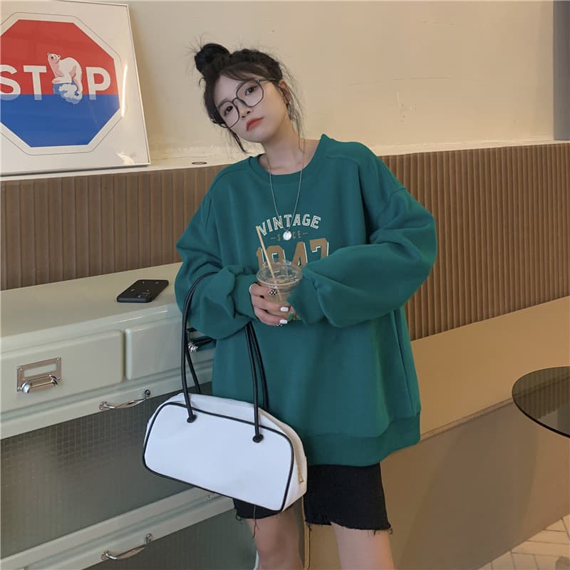 얇은 스타일 털이 있는 한국 스타일 하라주쿠 bf 풀오버 라운드 넥 후드티 여자 학생 소금 부서 루즈핏 맨위 가을 겨울철 재킷 상세 이미지 20