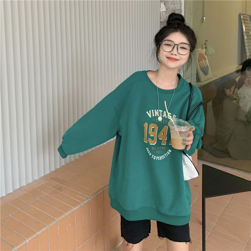 얇은 스타일 털이 있는 한국 스타일 하라주쿠 bf 풀오버 라운드 넥 후드티 여자 학생 소금 부서 루즈핏 맨위 가을 겨울철 재킷 상세 이미지 22
