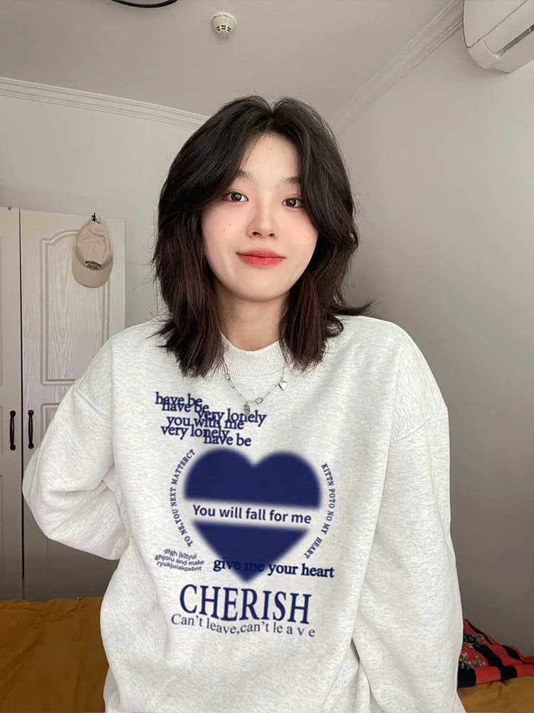 얇은 스타일 털이 있는 한국 스타일 하라주쿠 bf 풀오버 라운드 넥 후드티 여자 학생 소금 부서 루즈핏 맨위 가을 겨울철 재킷