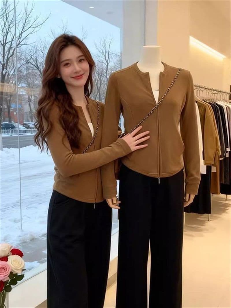 리브 De 플러시 270 그램 1 1 고급 센스 카디건 코트 몸매 가꾸기 슬림해 보이는 더블 지퍼 맨위 상세 이미지 10