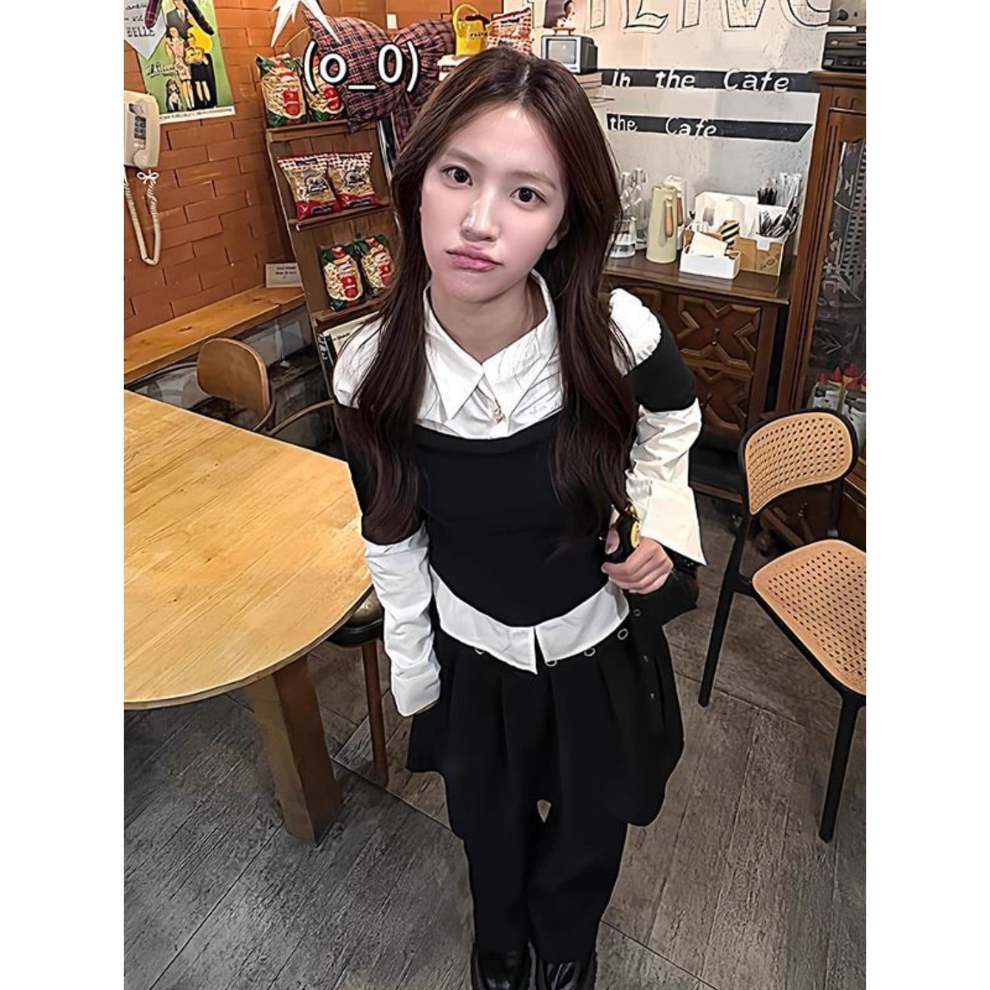 경관 그림 40 순면 리브 210 그램 1 1 디자인 핫걸 몸매 가꾸기 품격 맨위 페이크 레이어드 상세 이미지 9