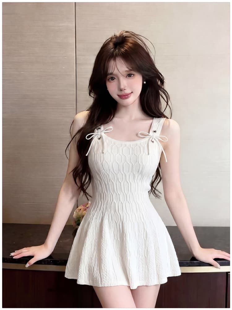 그는 벤 바람 질감 센스 순수한 욕망 바람 몸매 가꾸기 슬립 니트 드레스 허리 수축 슬림해 보이는 한 마디 미니 스커트 상세 이미지 14